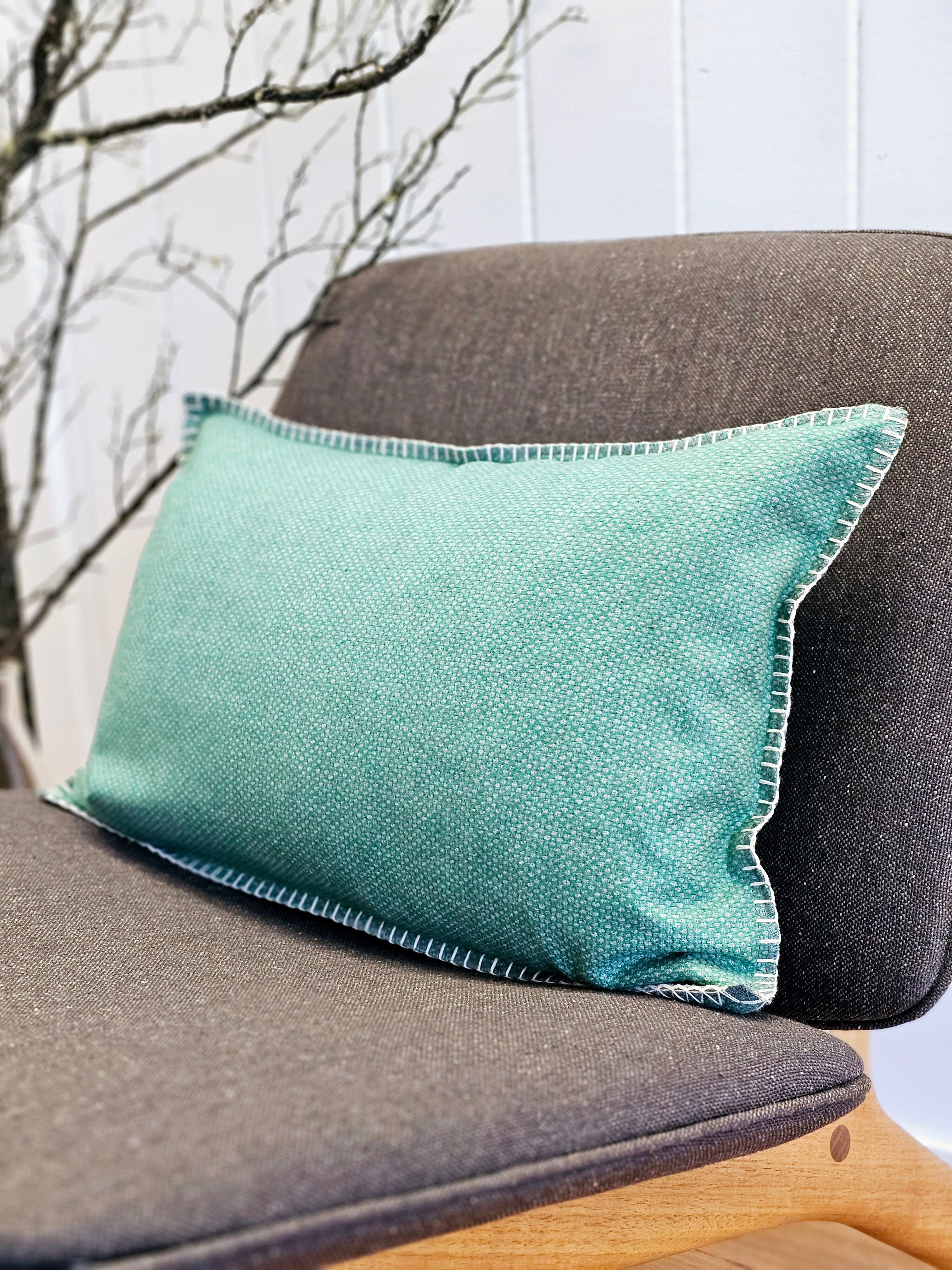 Sage Spots Organic Wool Felt Cushions Cushions The Spotted Quoll Studio 