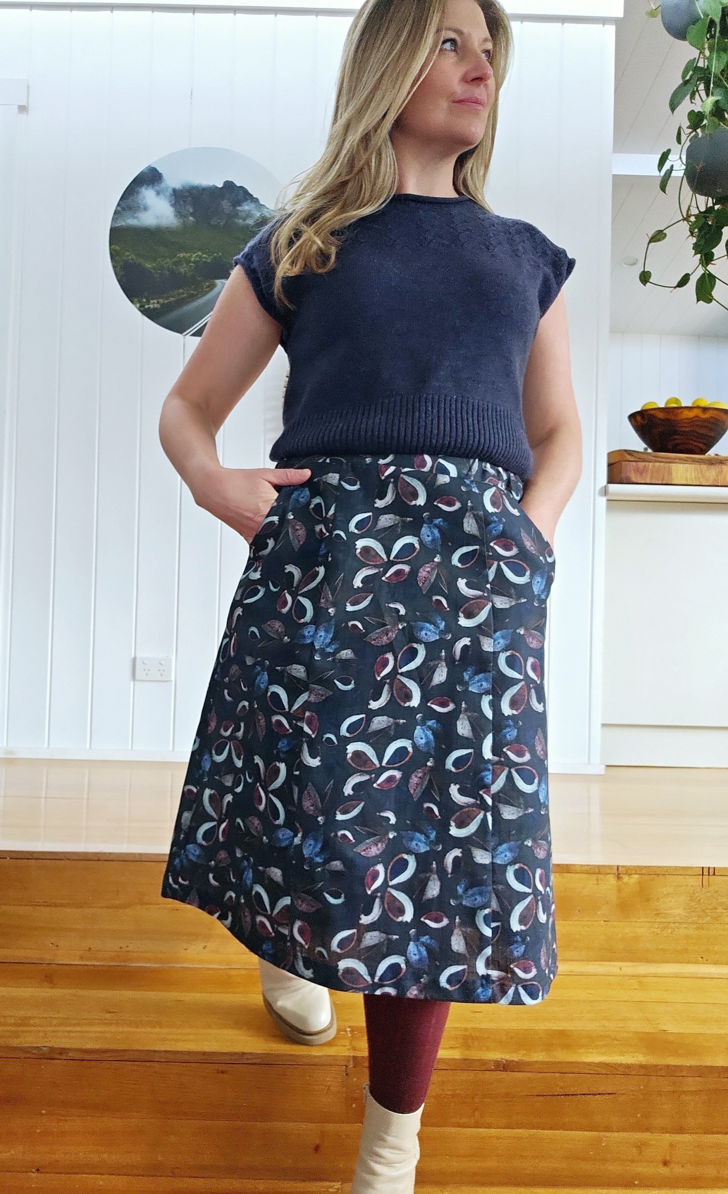 Panel Dani Skirt - Organic Linen Hemp Skirt The Spotted Quoll 