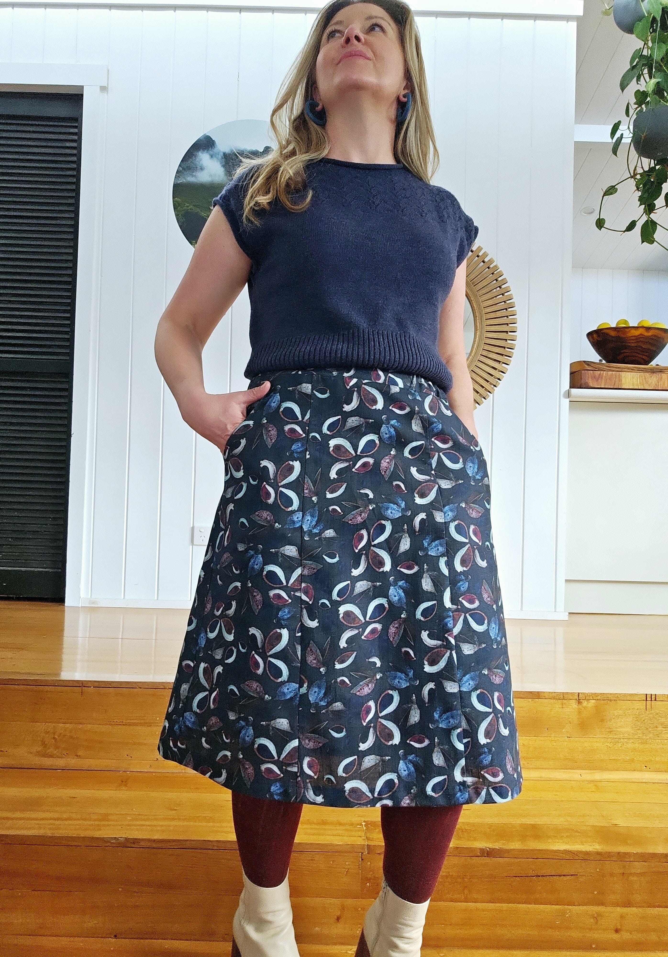 Panel Dani Skirt - Organic Linen Hemp Skirt The Spotted Quoll 