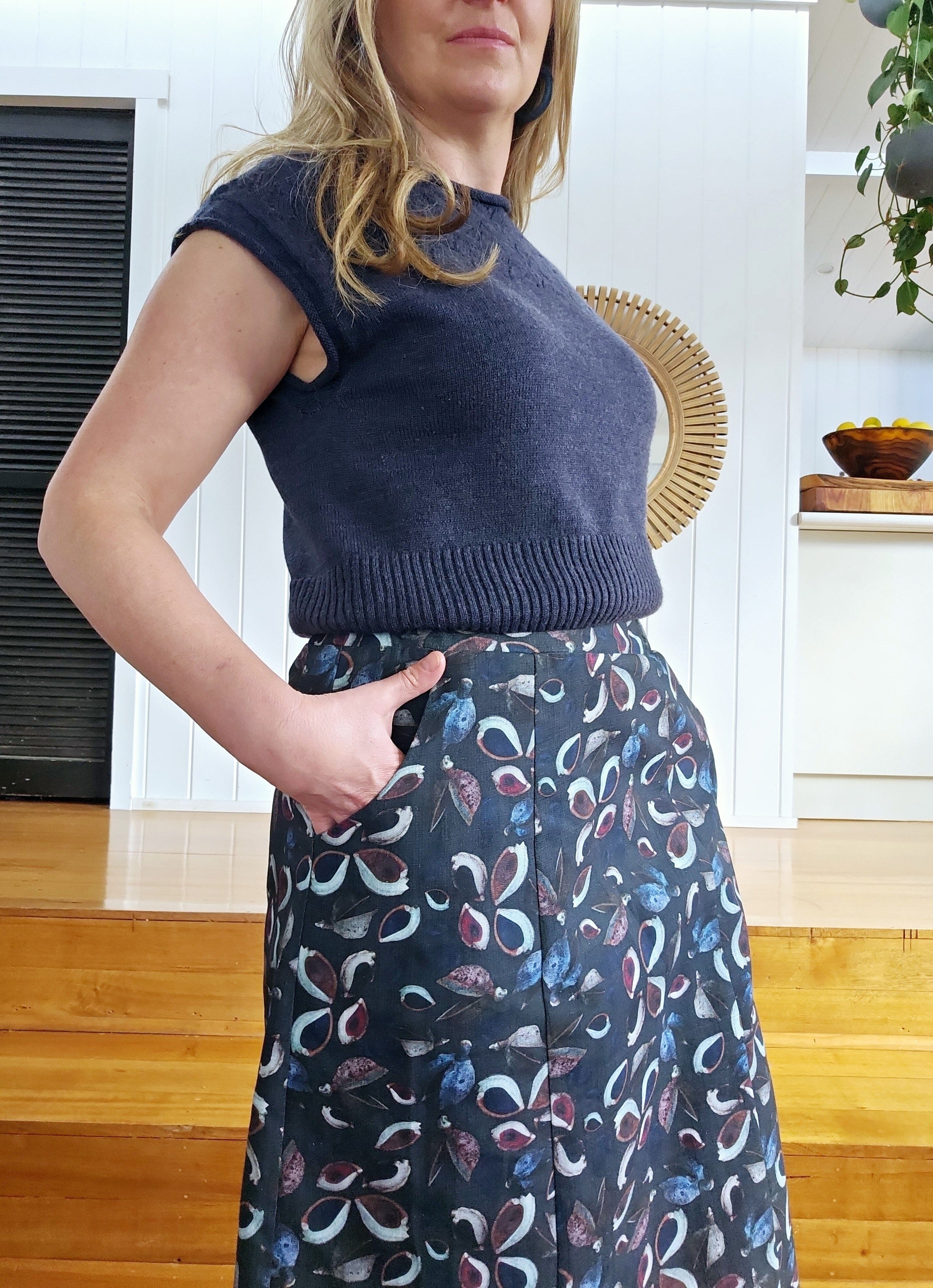 Panel Dani Skirt - Organic Linen Hemp Skirt The Spotted Quoll 