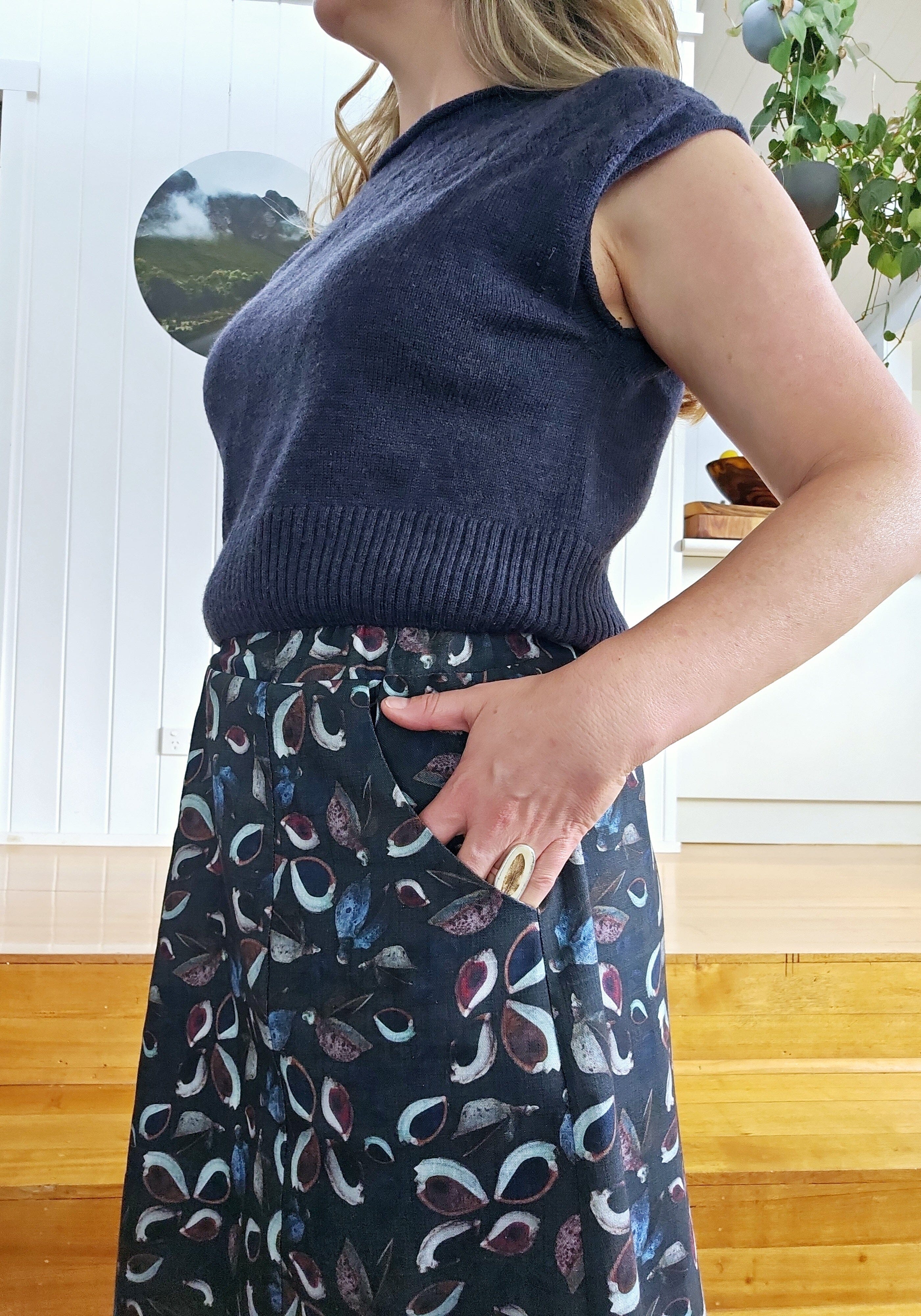 Panel Dani Skirt - Organic Linen Hemp Skirt The Spotted Quoll 