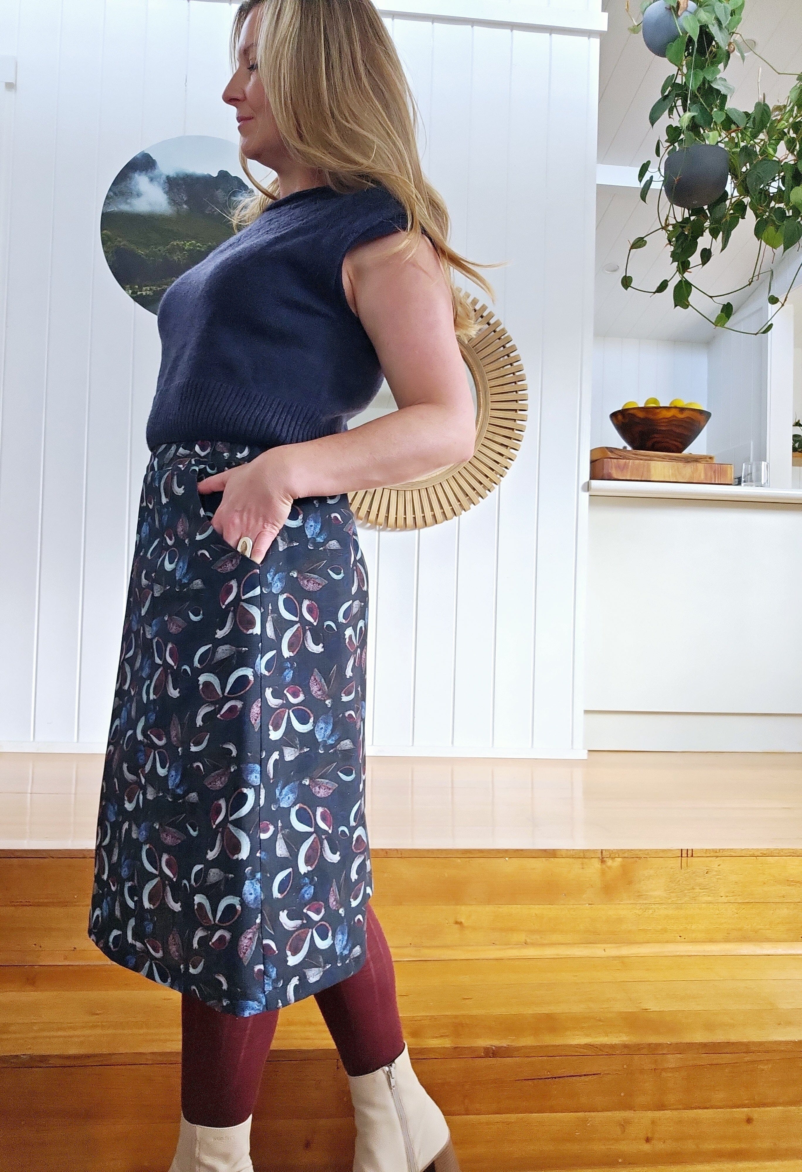 Panel Dani Skirt - Organic Linen Hemp Skirt The Spotted Quoll 