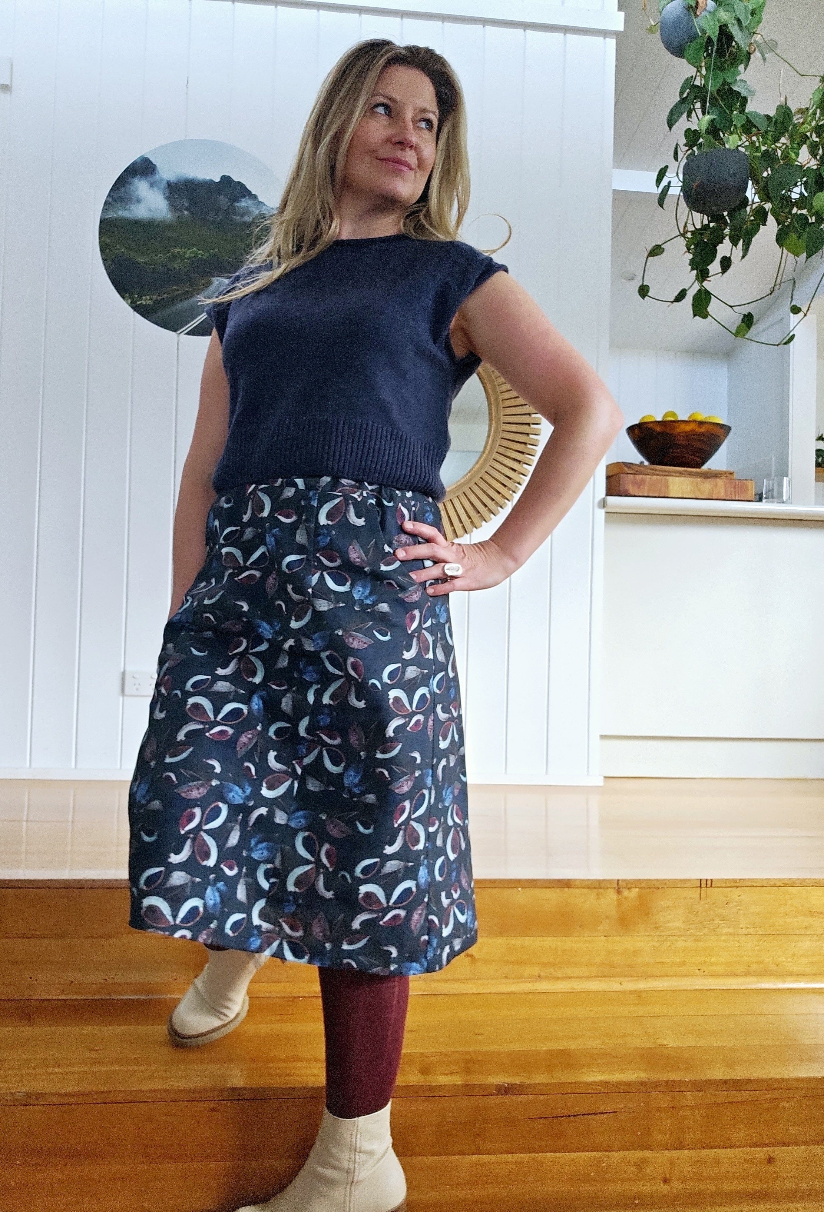 Panel Dani Skirt - Organic Linen Hemp Skirt The Spotted Quoll 