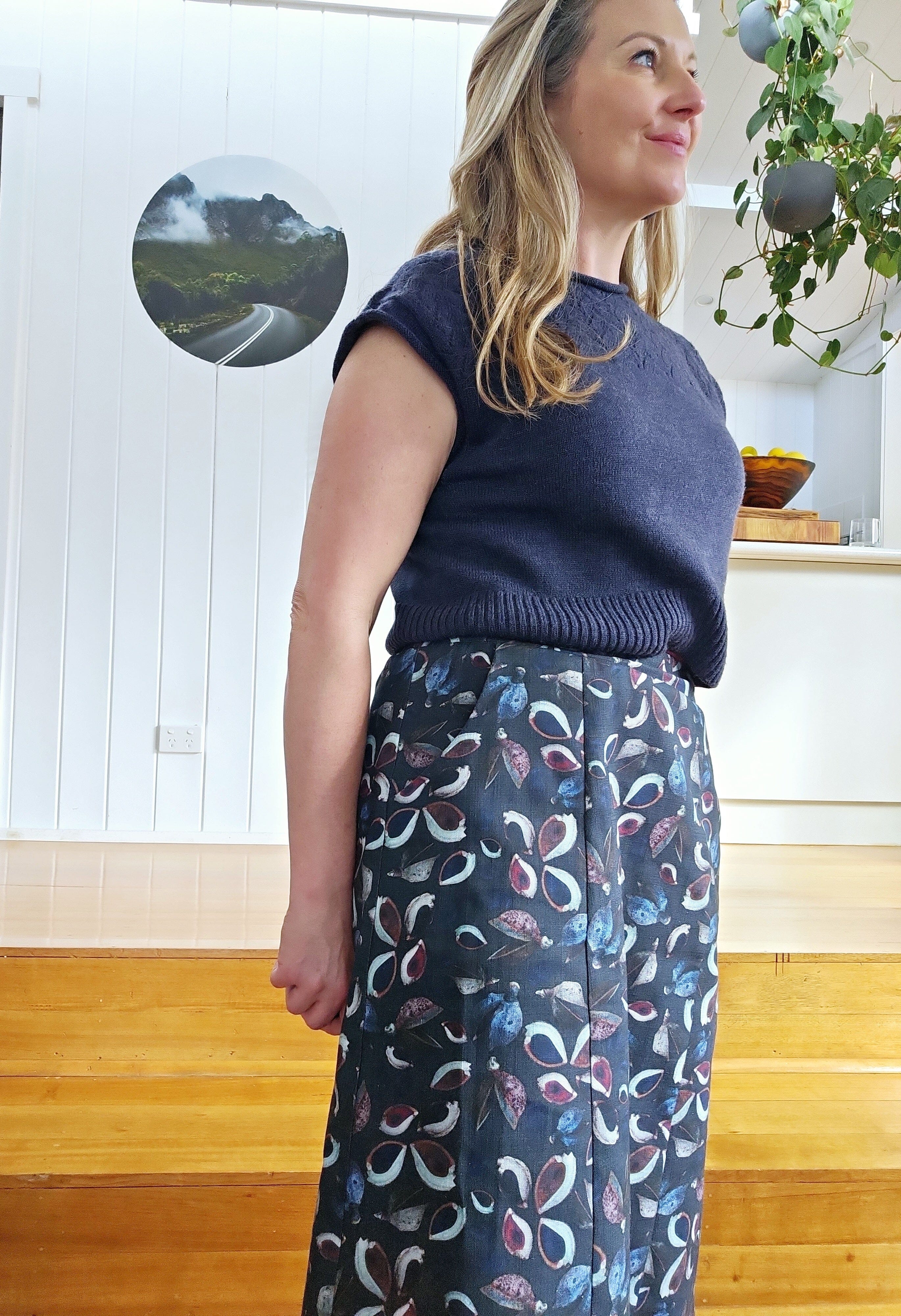 Panel Dani Skirt - Organic Linen Hemp Skirt The Spotted Quoll 