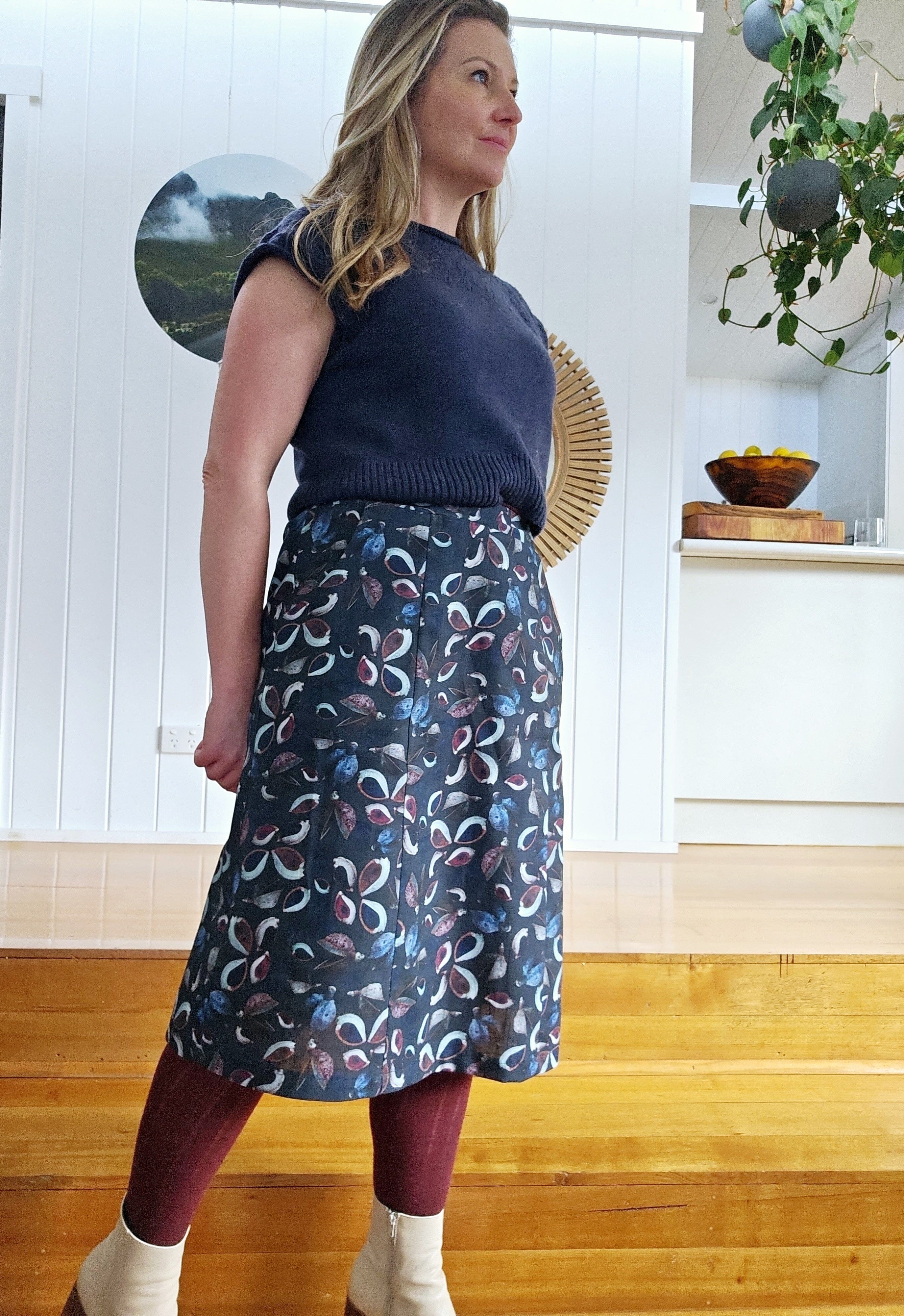 Panel Dani Skirt - Organic Linen Hemp Skirt The Spotted Quoll 