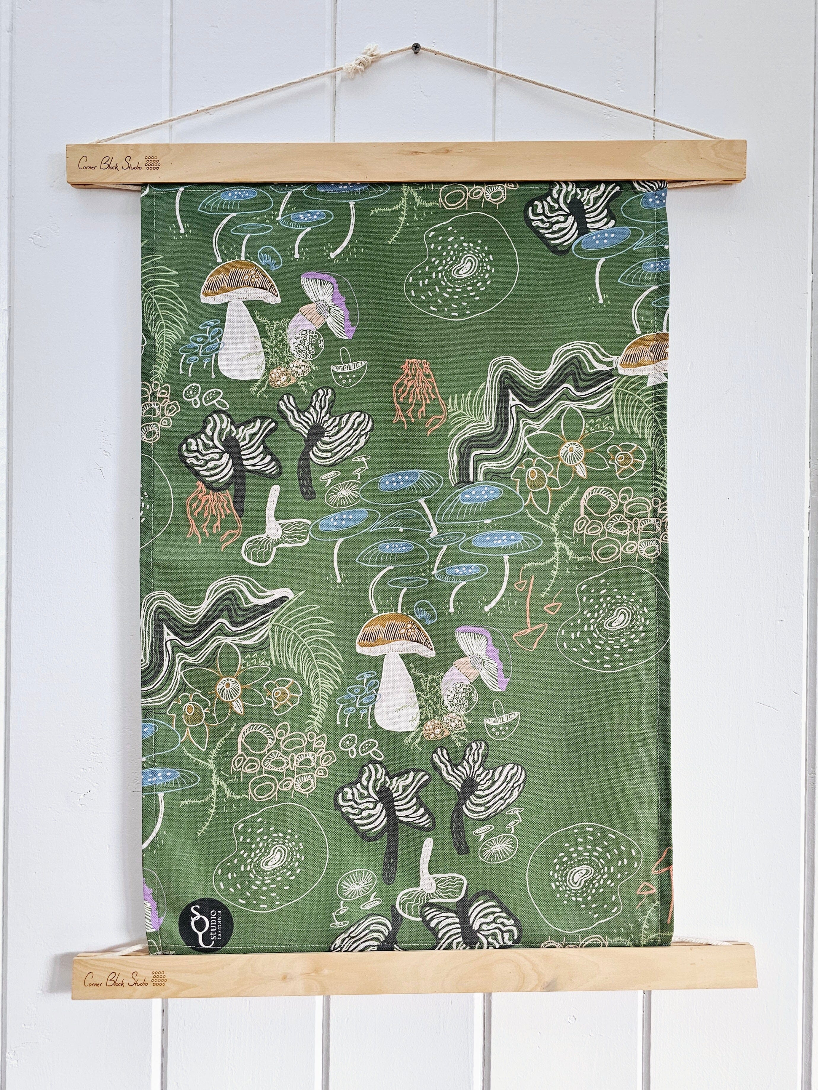 Tea Towel - Tasmanian Fungi Tea Towel The Spotted Quoll Tassie Fungi 