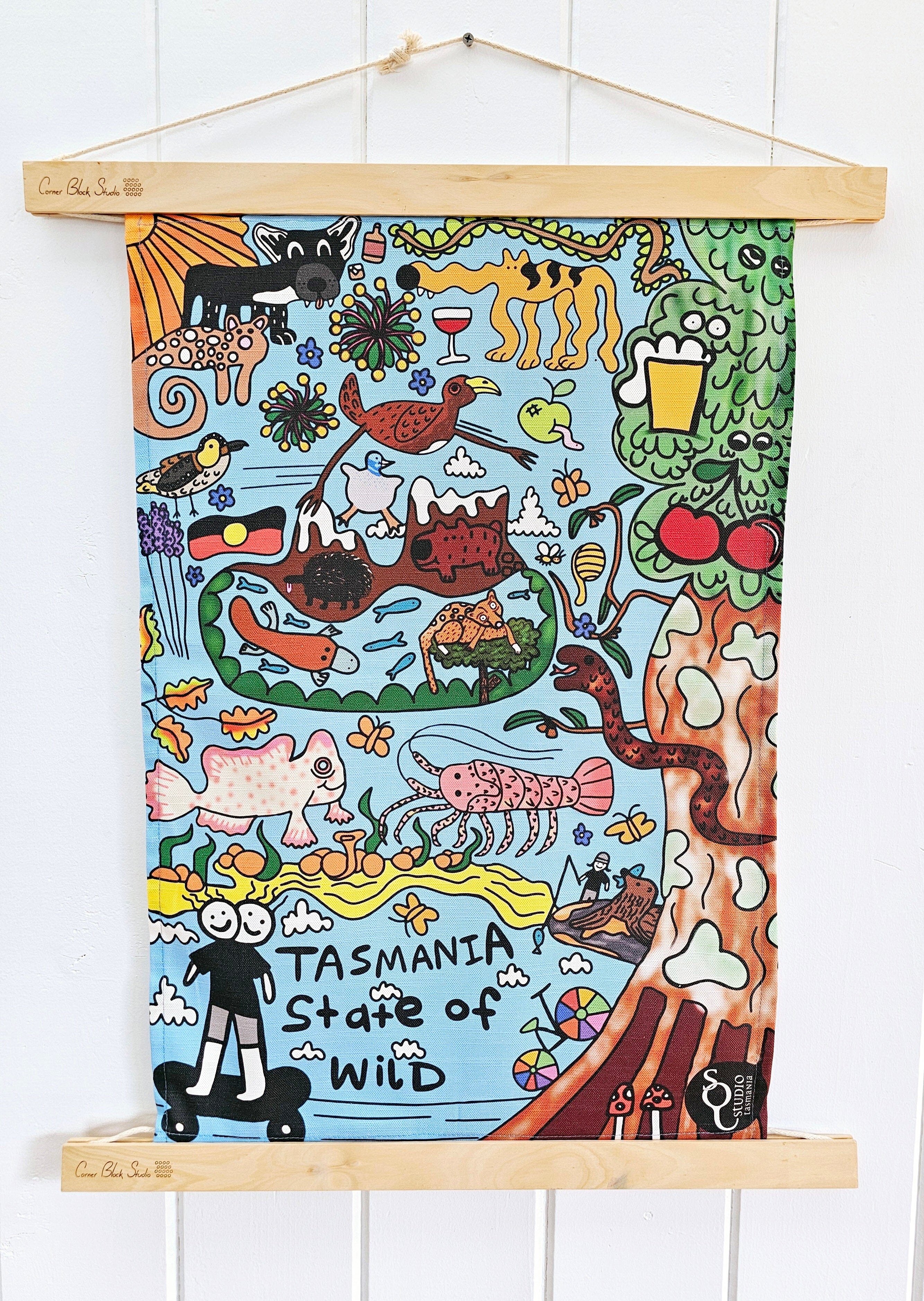 Tea Towel - Tasmania State of Wild Tea Towel The Spotted Quoll 