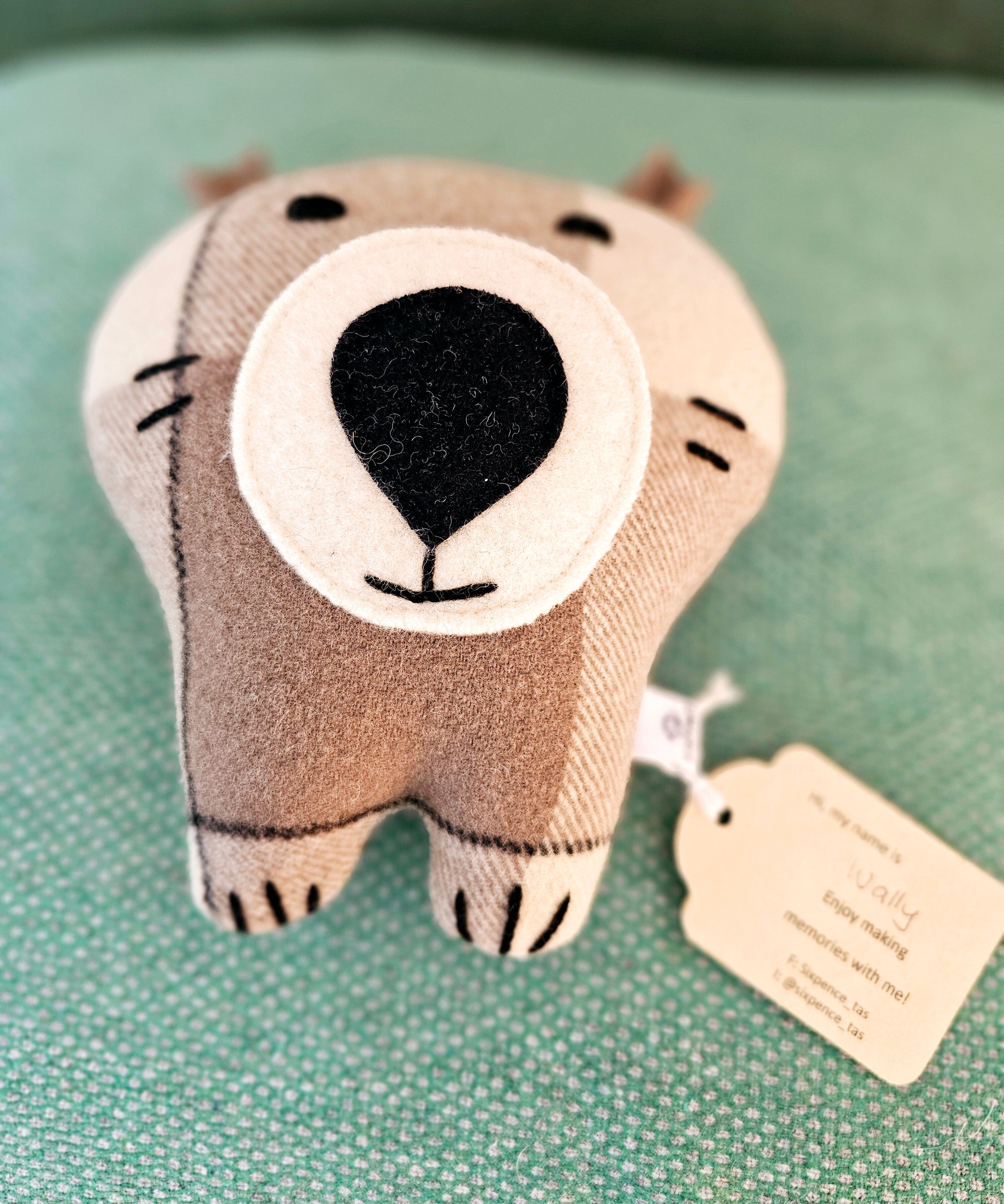 Woolie Friends by Sixpence soft toy Sixpence Wombat Wally 