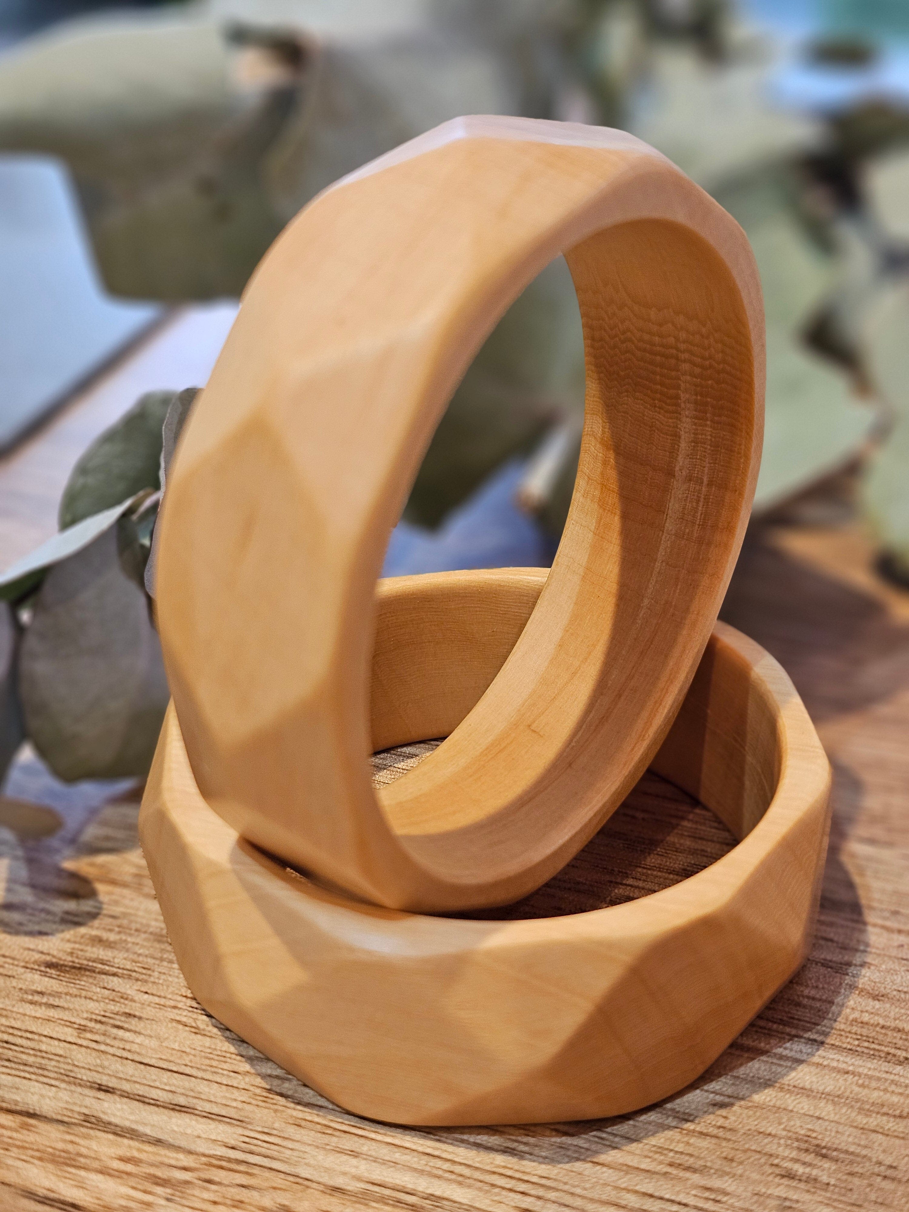 Tasmanian Timber Jewellery - Kate O'Farrell Design Bangle Kate O' Farrell Bangle Angle (Huon Pine) 