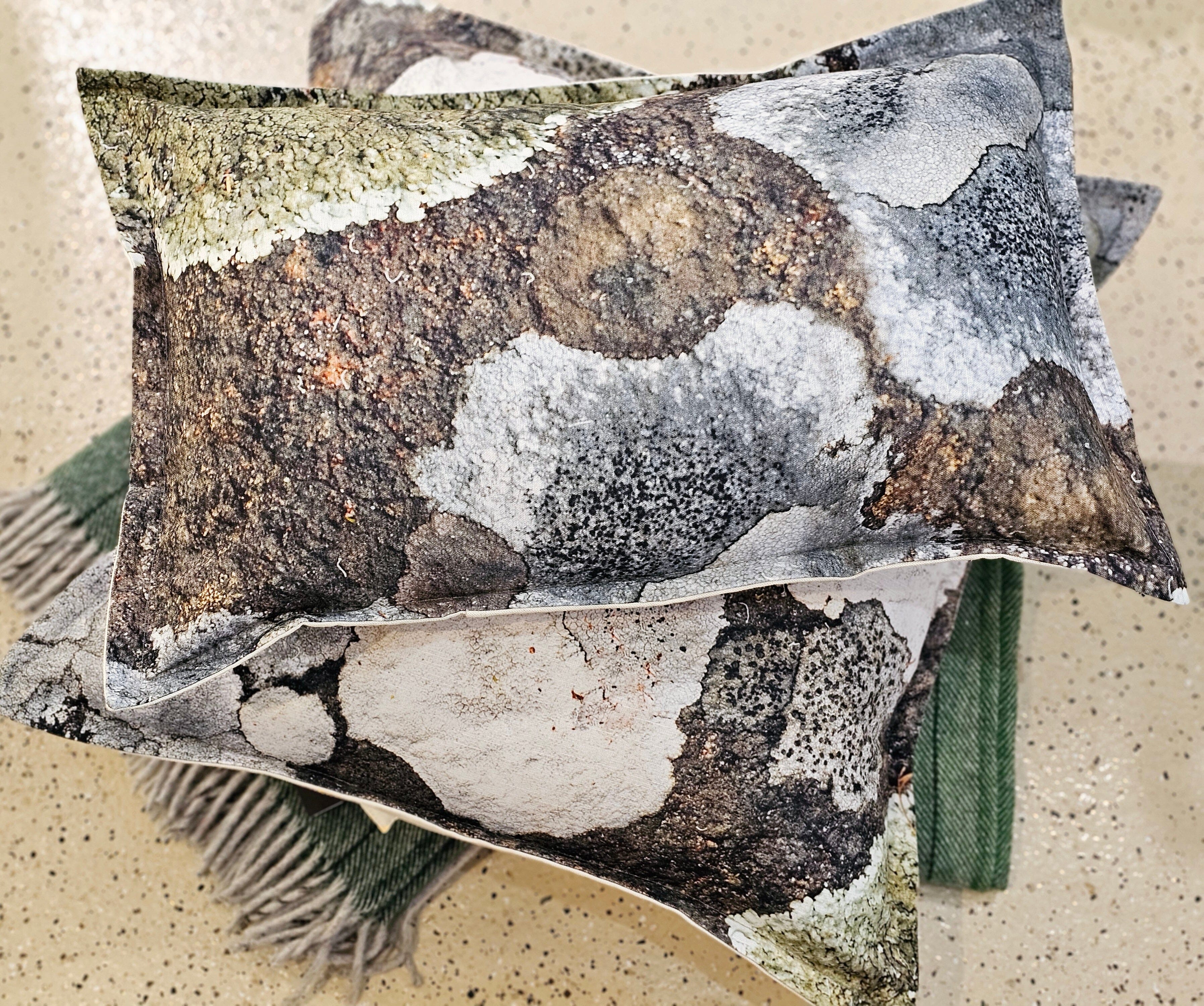 Organic Linen/Hemp Cushion- Cool Climate Lichen Cushions The Spotted Quoll 