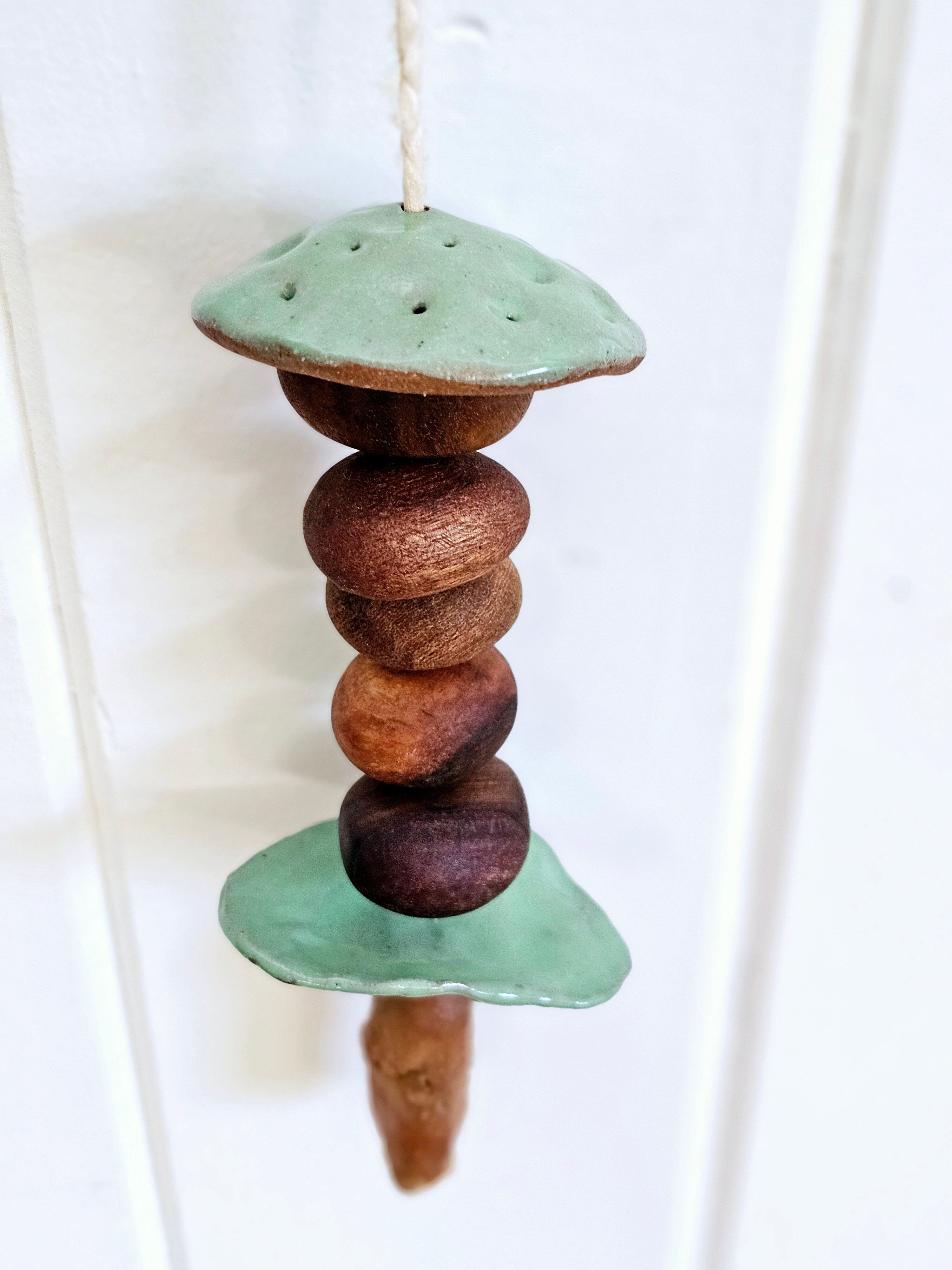 Black Forest - Ceramics by Meek Mud (Copy) ceramics meek mud Forest Wall Hanger with Wooden Beads(210mm) 