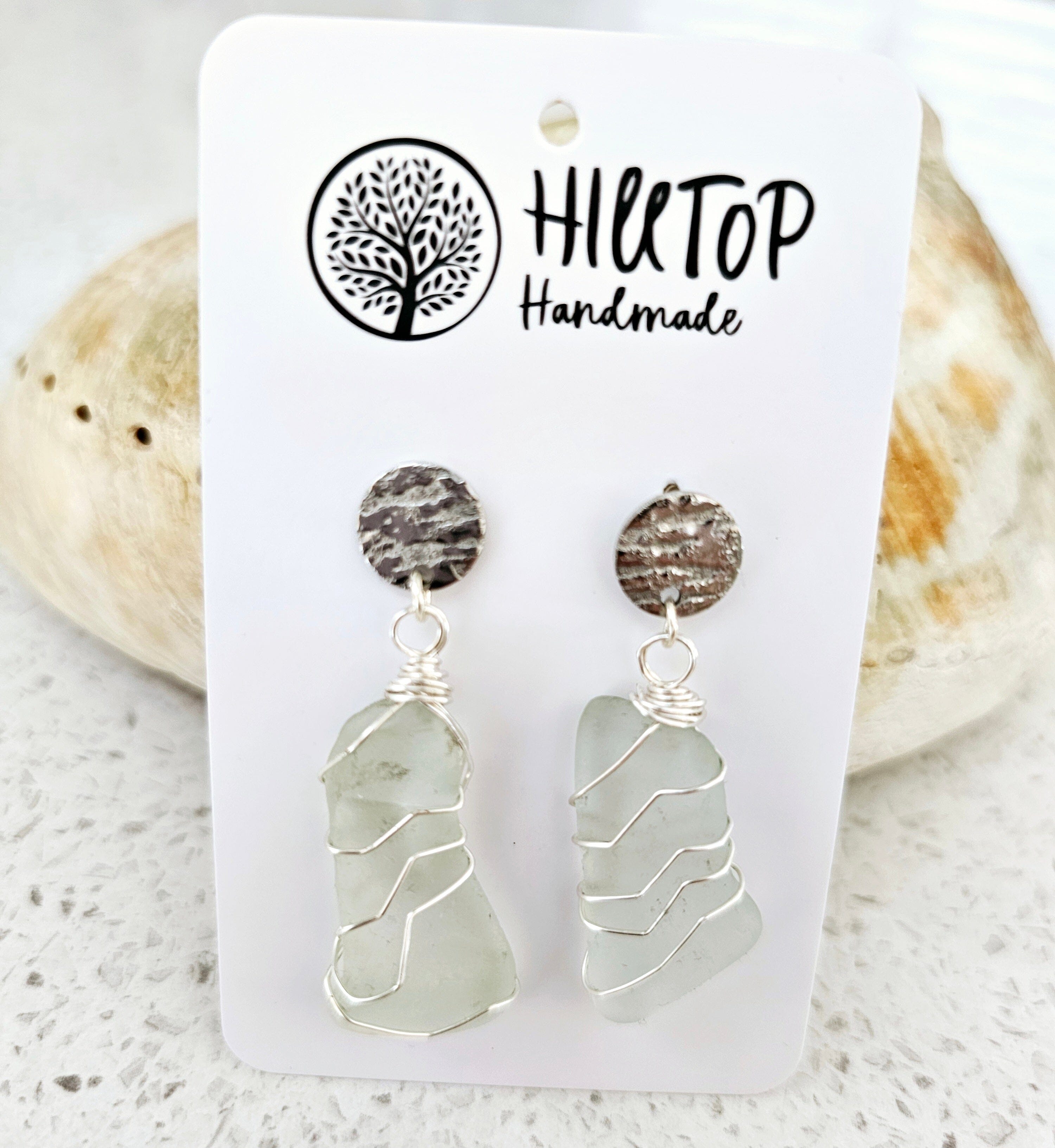 Diamonds of the Sea Drop Earrings - Hill Top Handmade Earrings Hilltop Handmade 