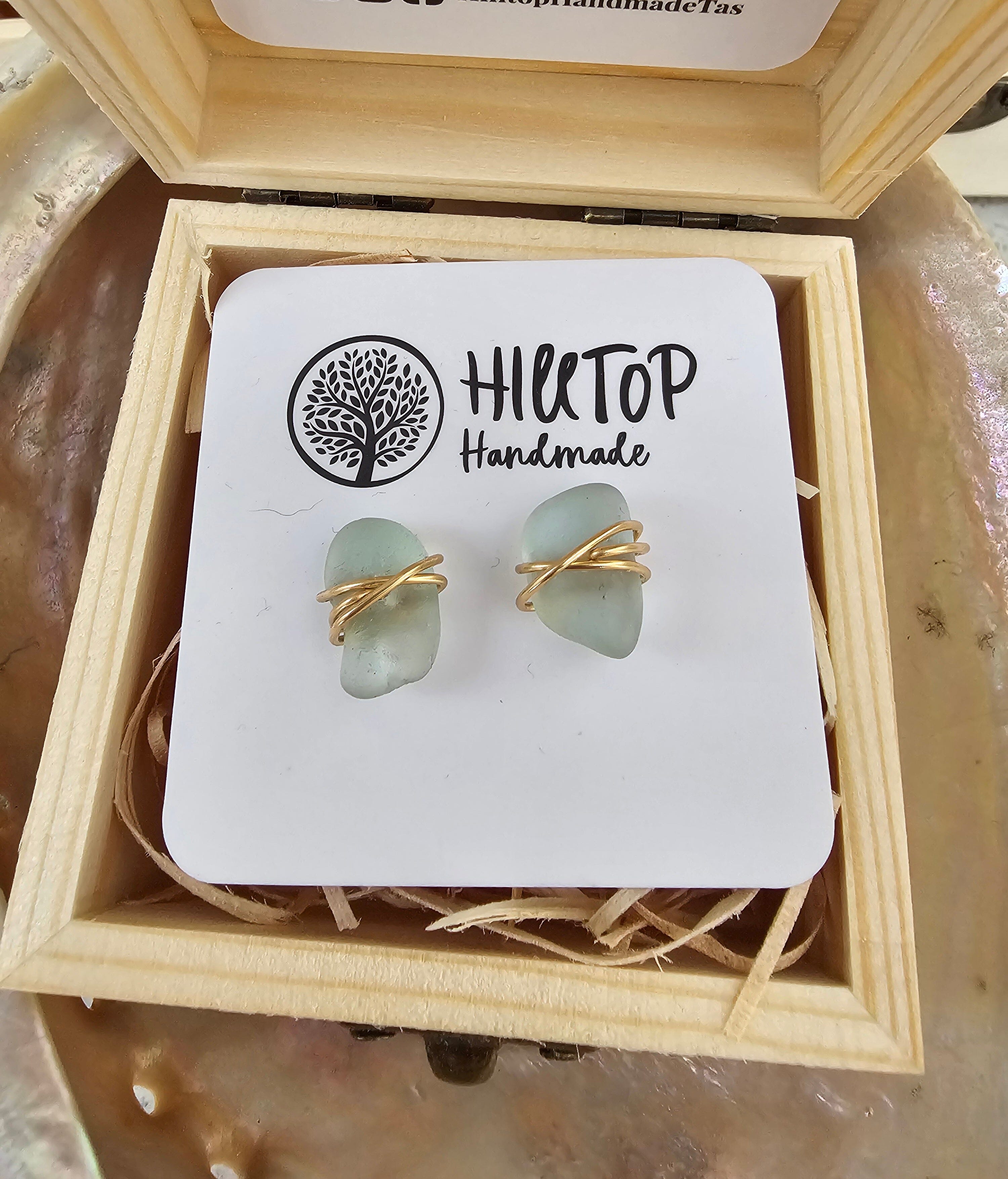 Diamonds of the Sea Stud Earrings - Hill Top Handmade Earrings Hilltop Handmade 