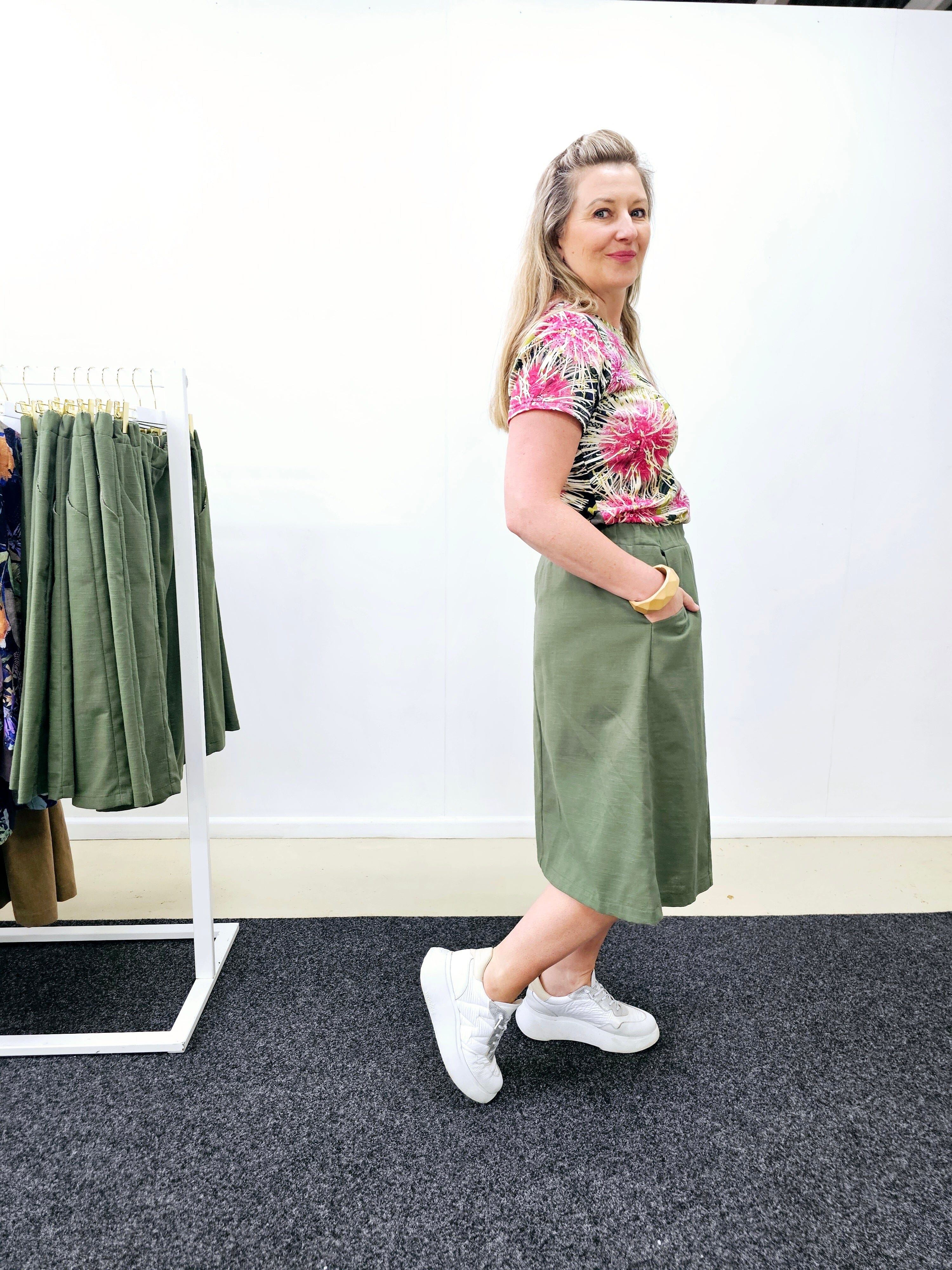 Dani Straight Skirt - Fern Hemp Skirt The Spotted Quoll 