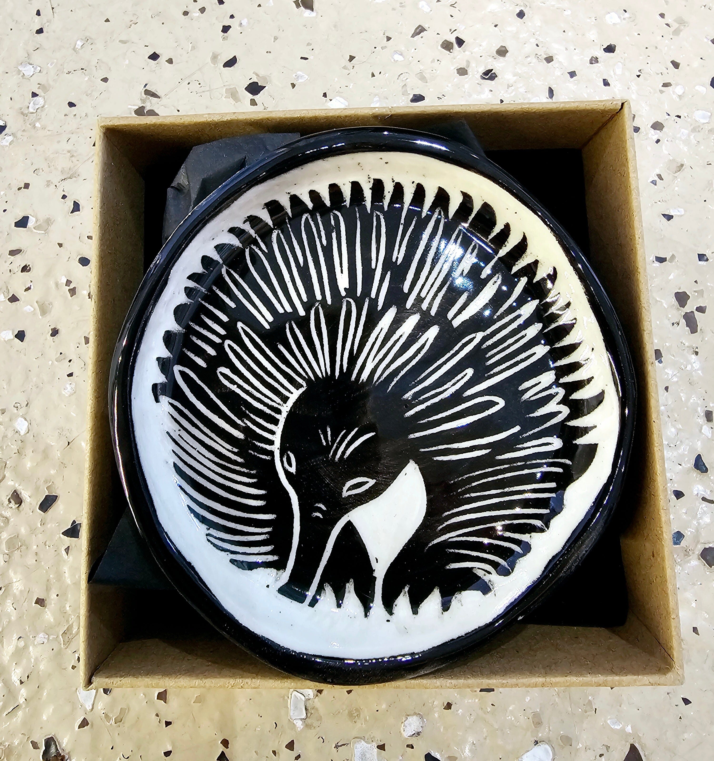 Aurora Fae Gift Box Trinket Dishes Ceramics The Aurora Fae Echidna Black 