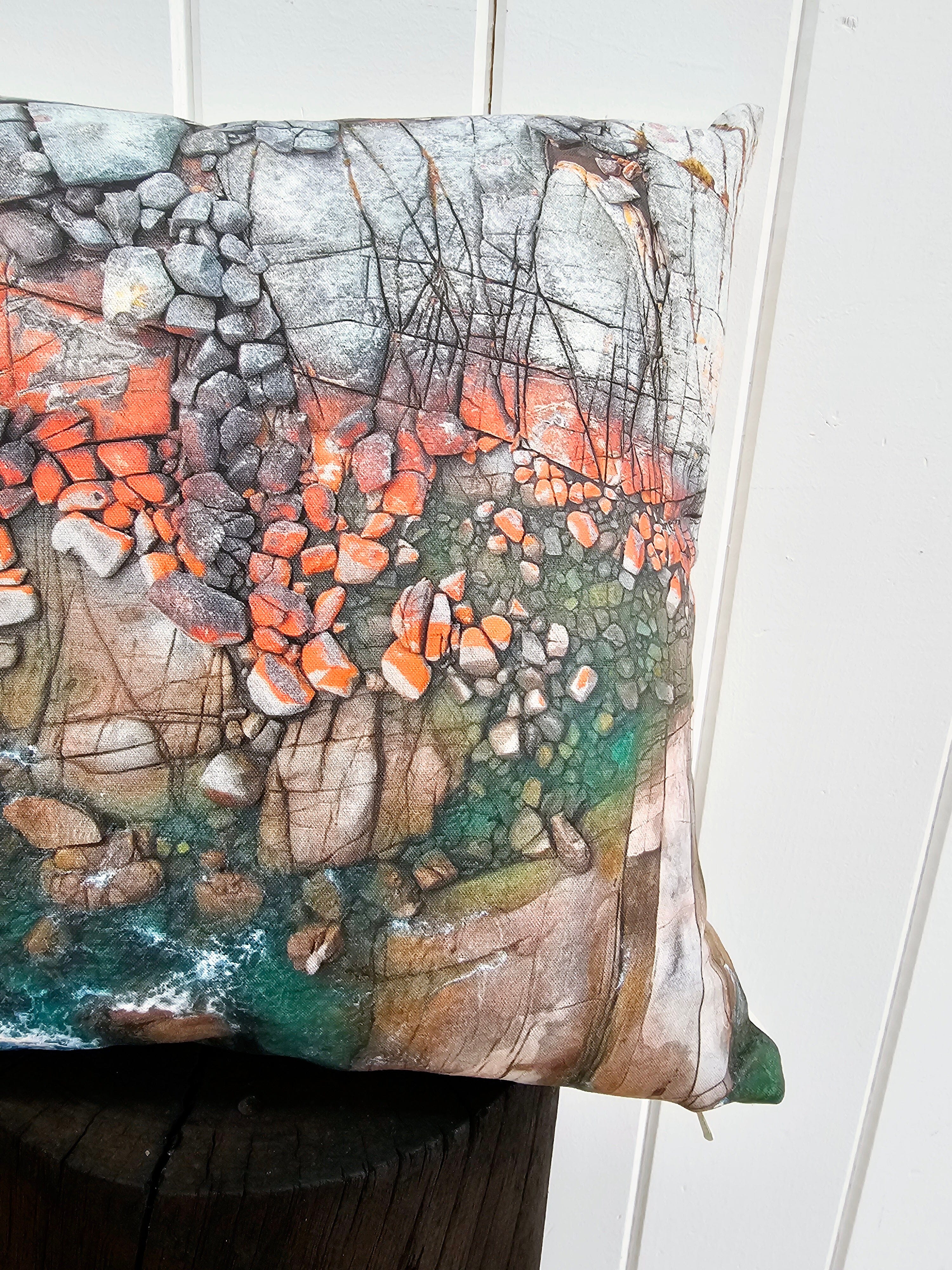 Aerial Bay of Fires Cushion Cushions The Spotted Quoll 