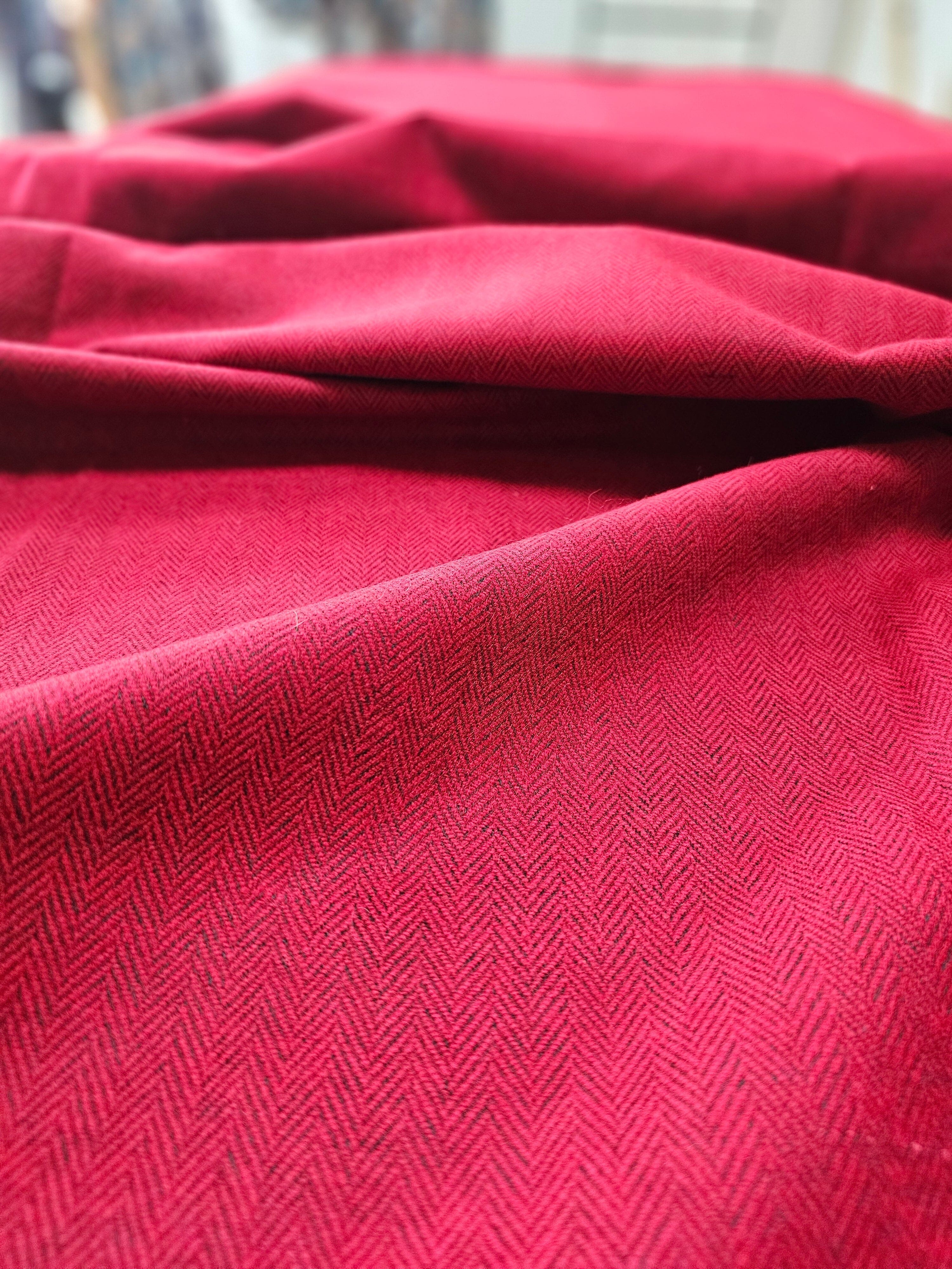 Organic Wool Felt Bean Chair Bean bags The Spotted Quoll Studio Barn Red Herringbone & Natural Stitch 