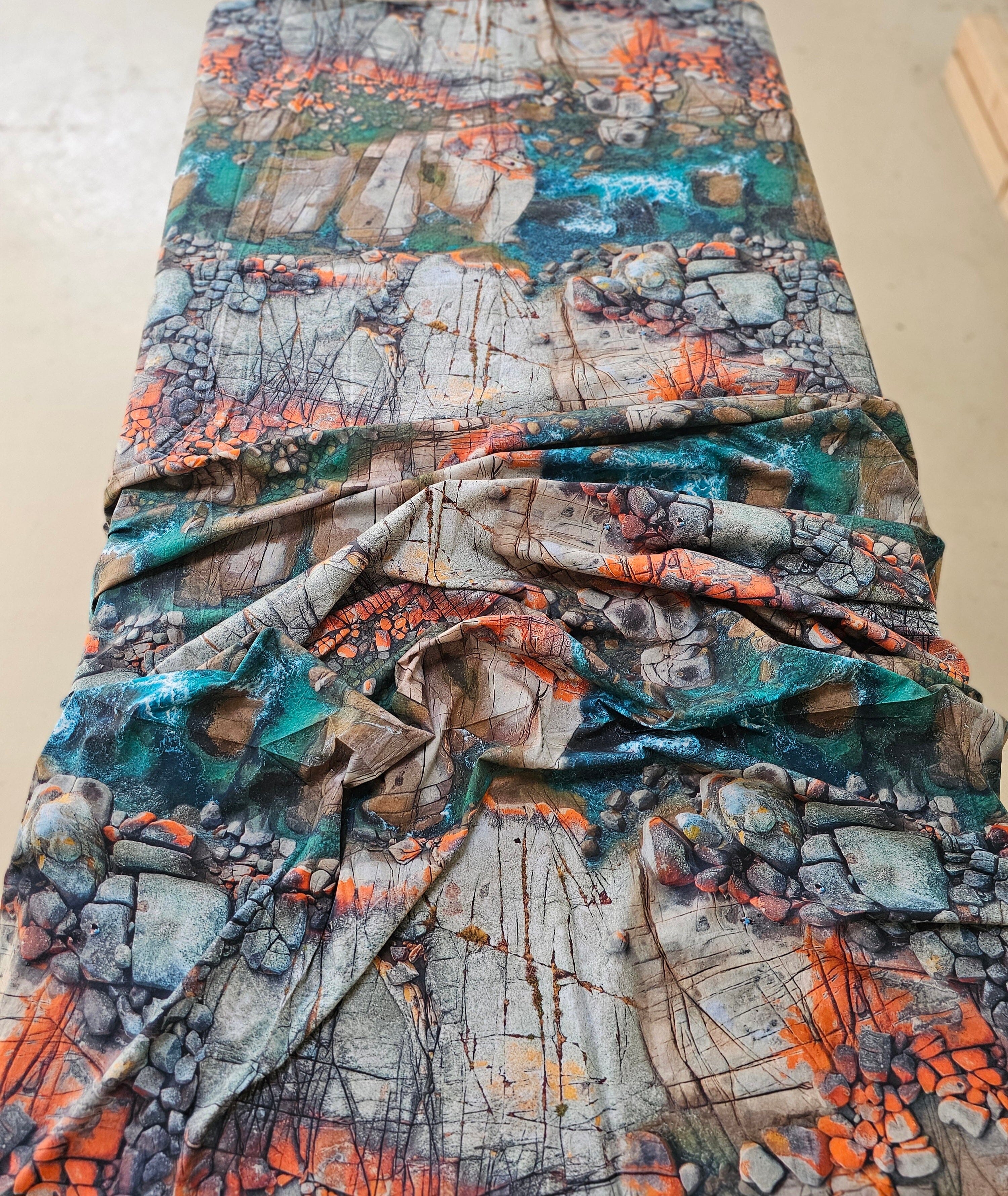 Fabric Organic Cotton Poplin by the metre fabric The Spotted Quoll Studio 4M Aerial Bay of Fires 