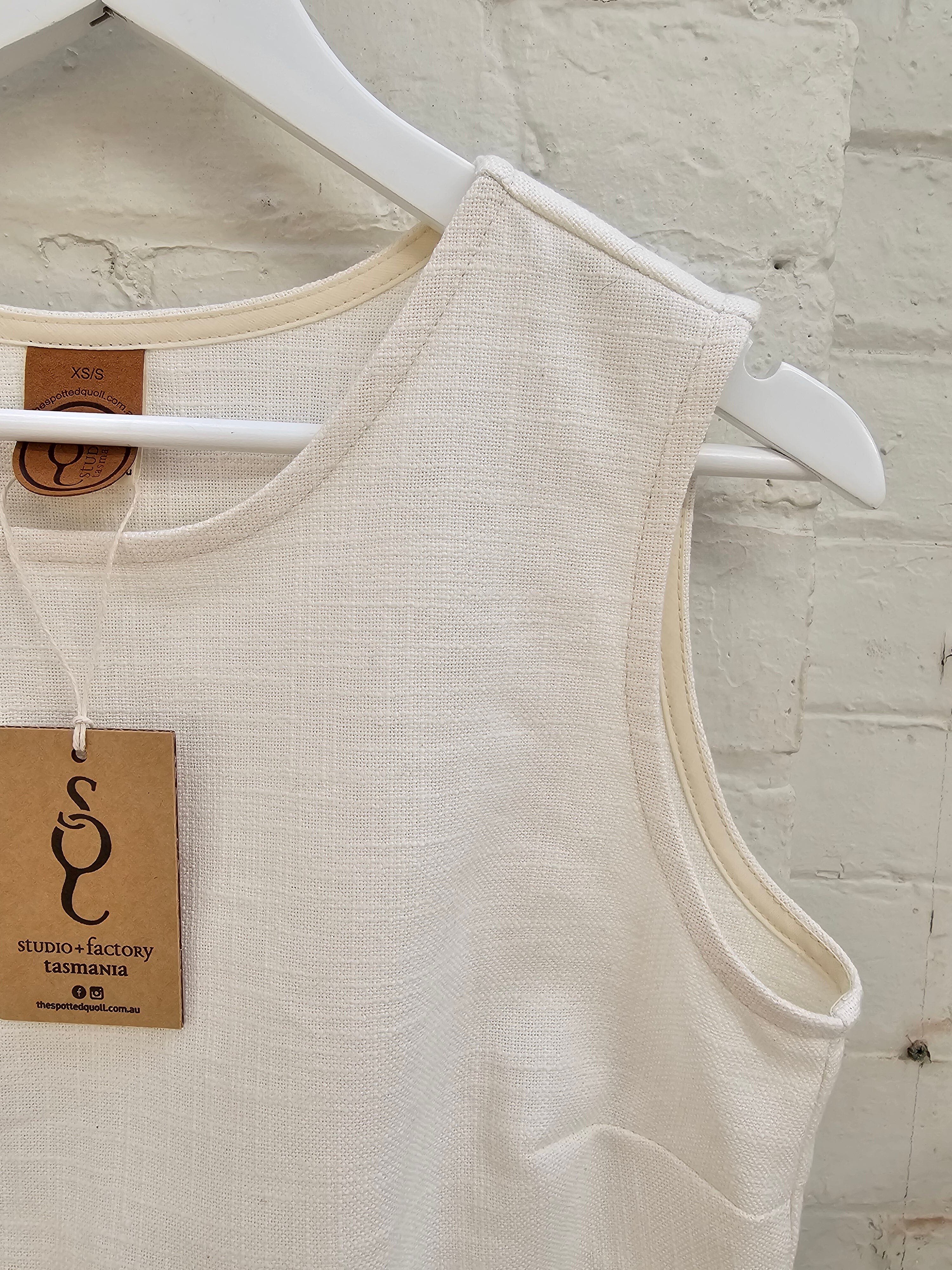 Frayed Hemp Slub Tank Shirts & Tops The Spotted Quoll 