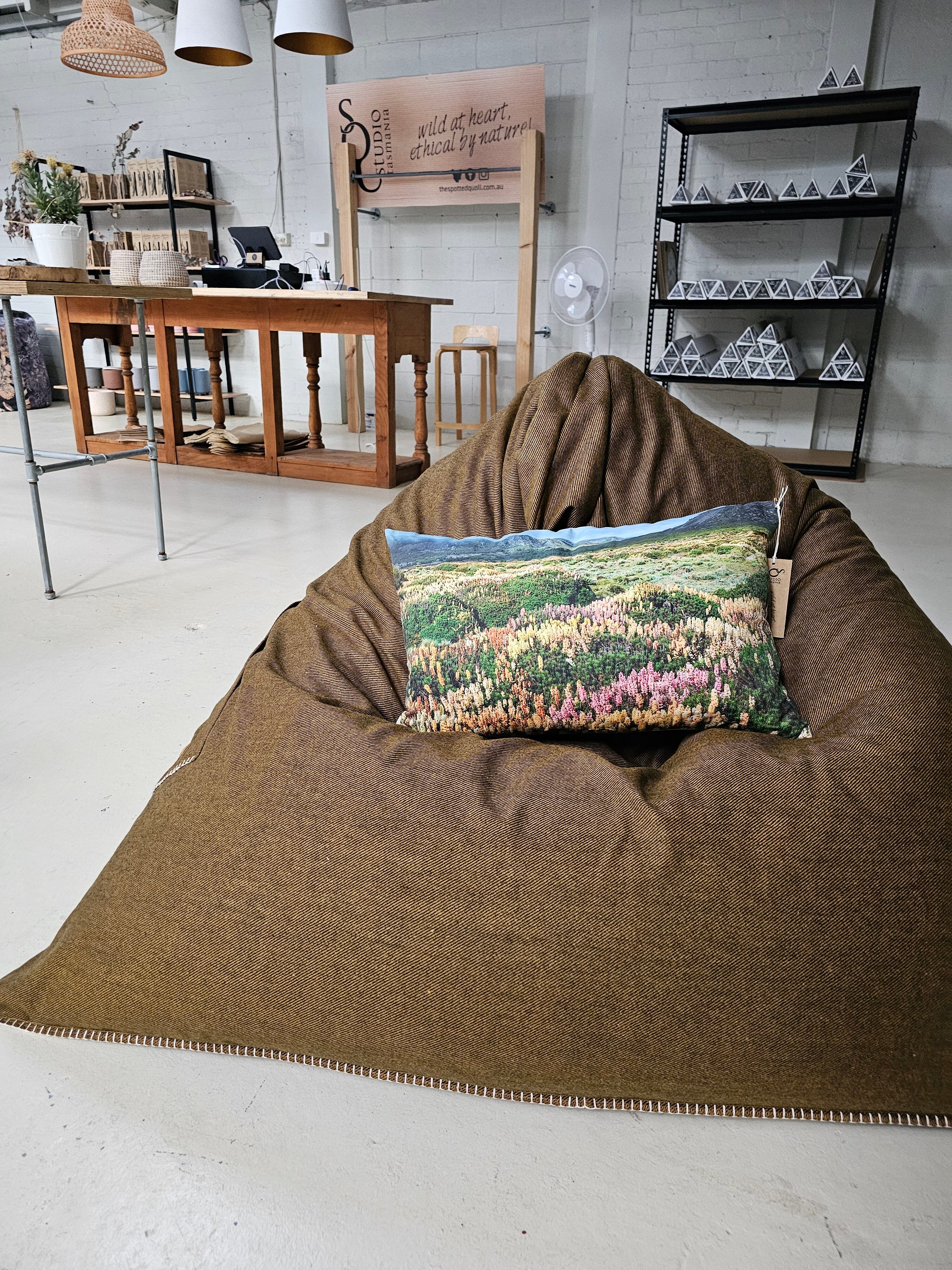 Organic Wool Felt Bean Chair Bean bags The Spotted Quoll Studio 