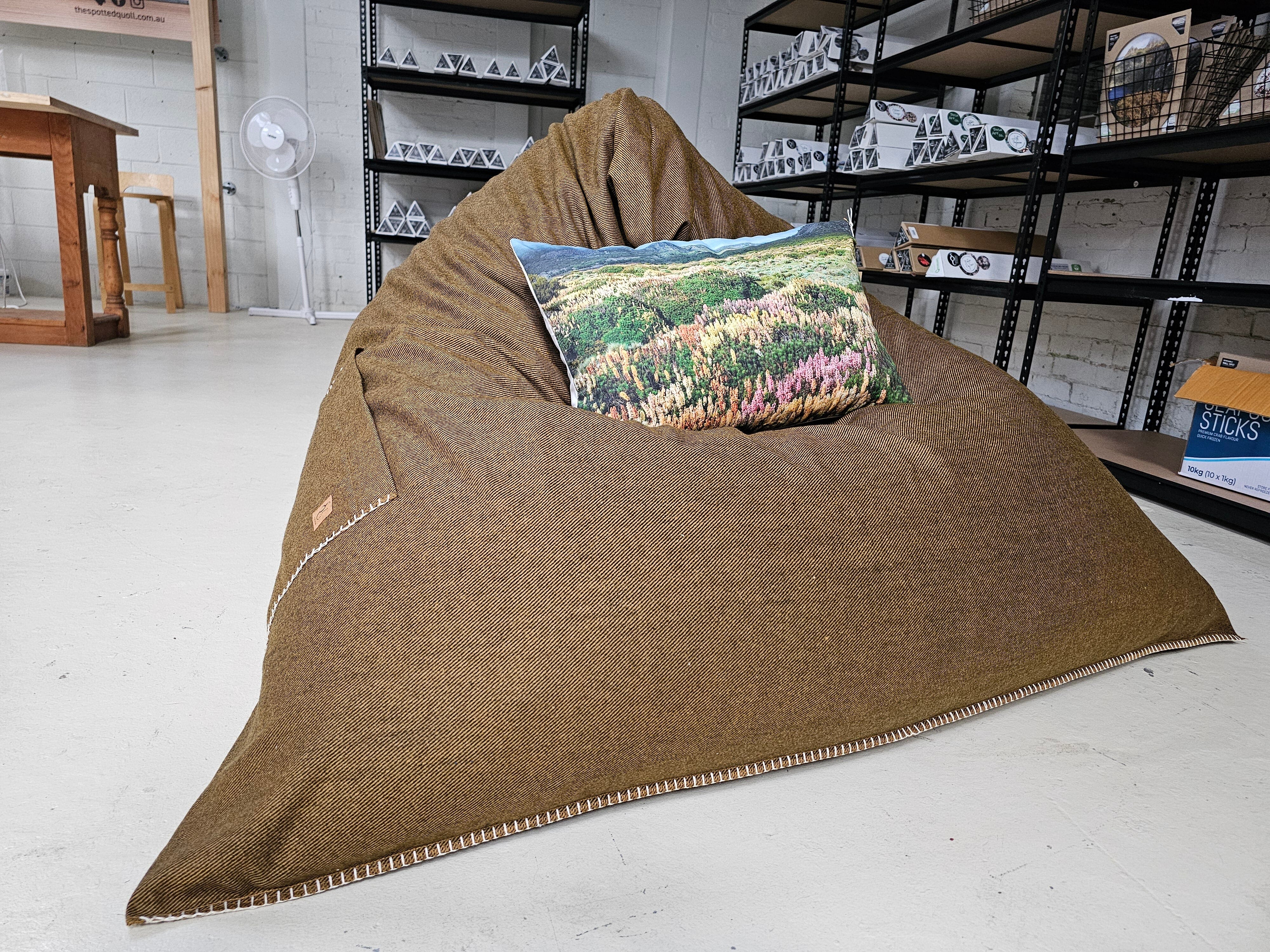 Organic Wool Felt Bean Chair Bean bags The Spotted Quoll Studio 