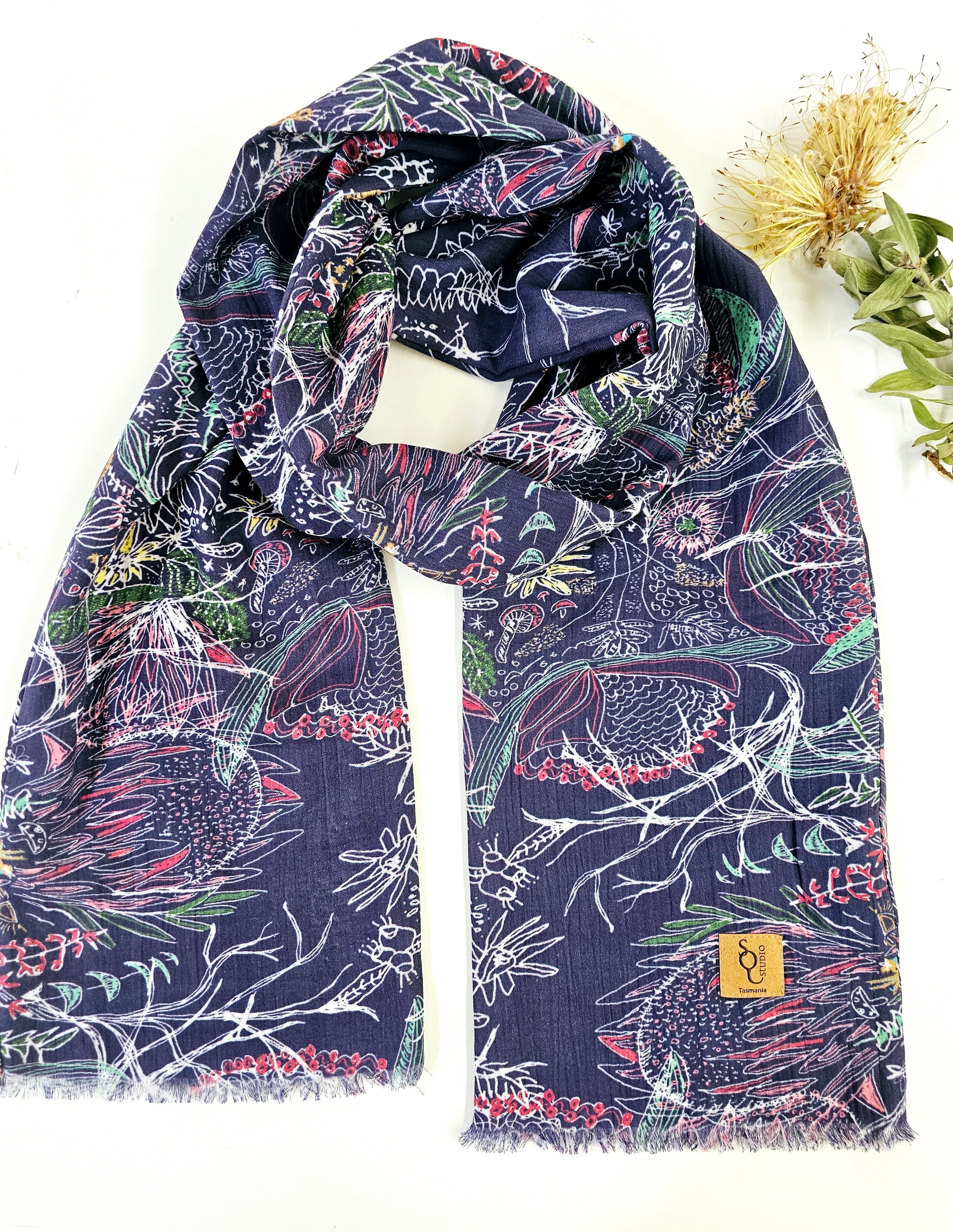 Wildflowers Organic Cotton Scarf scarf The Spotted Quoll 