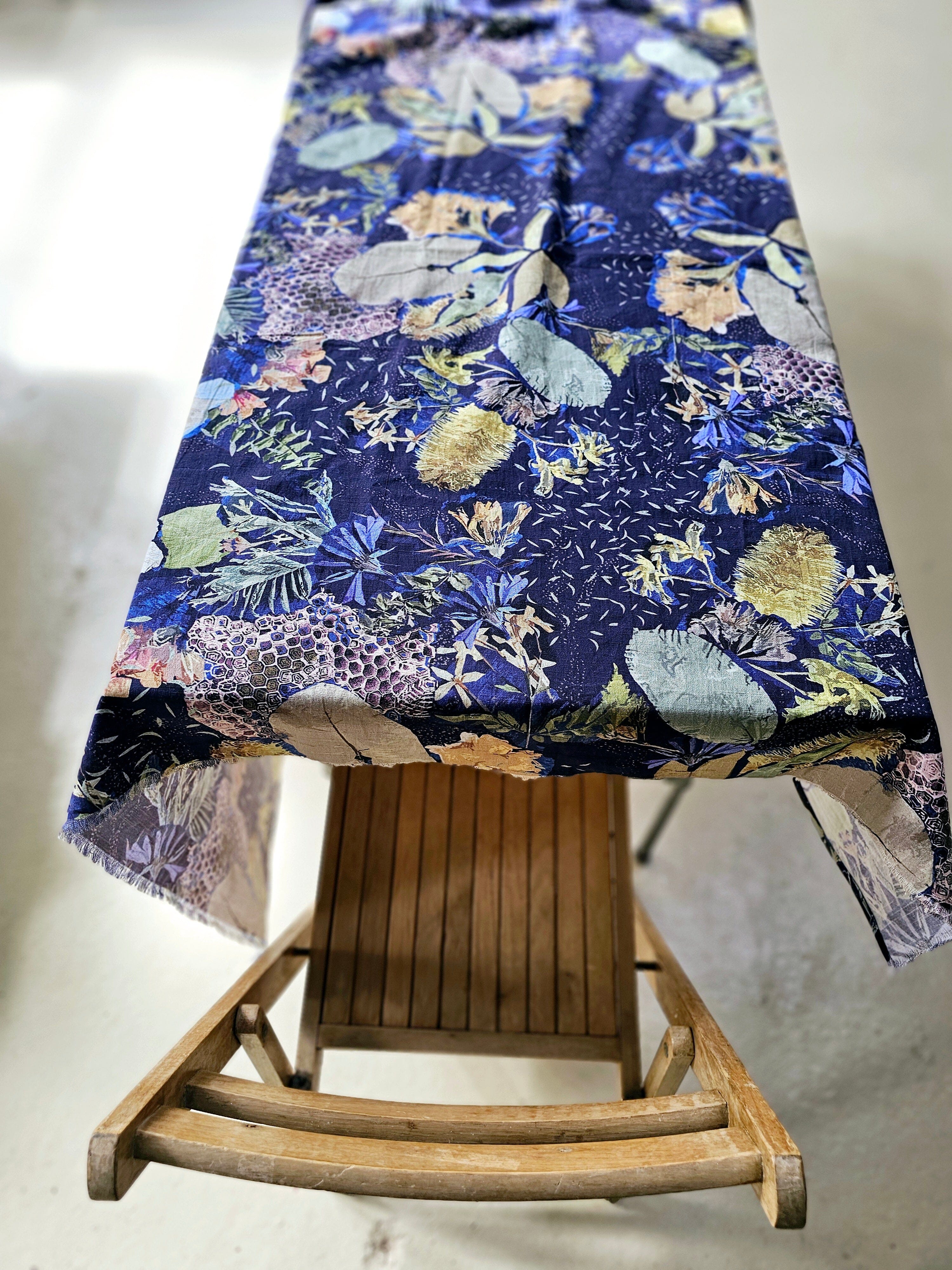 Printed Organic Linen Table Cloth - No Bee No Me table cloth The Spotted Quoll 