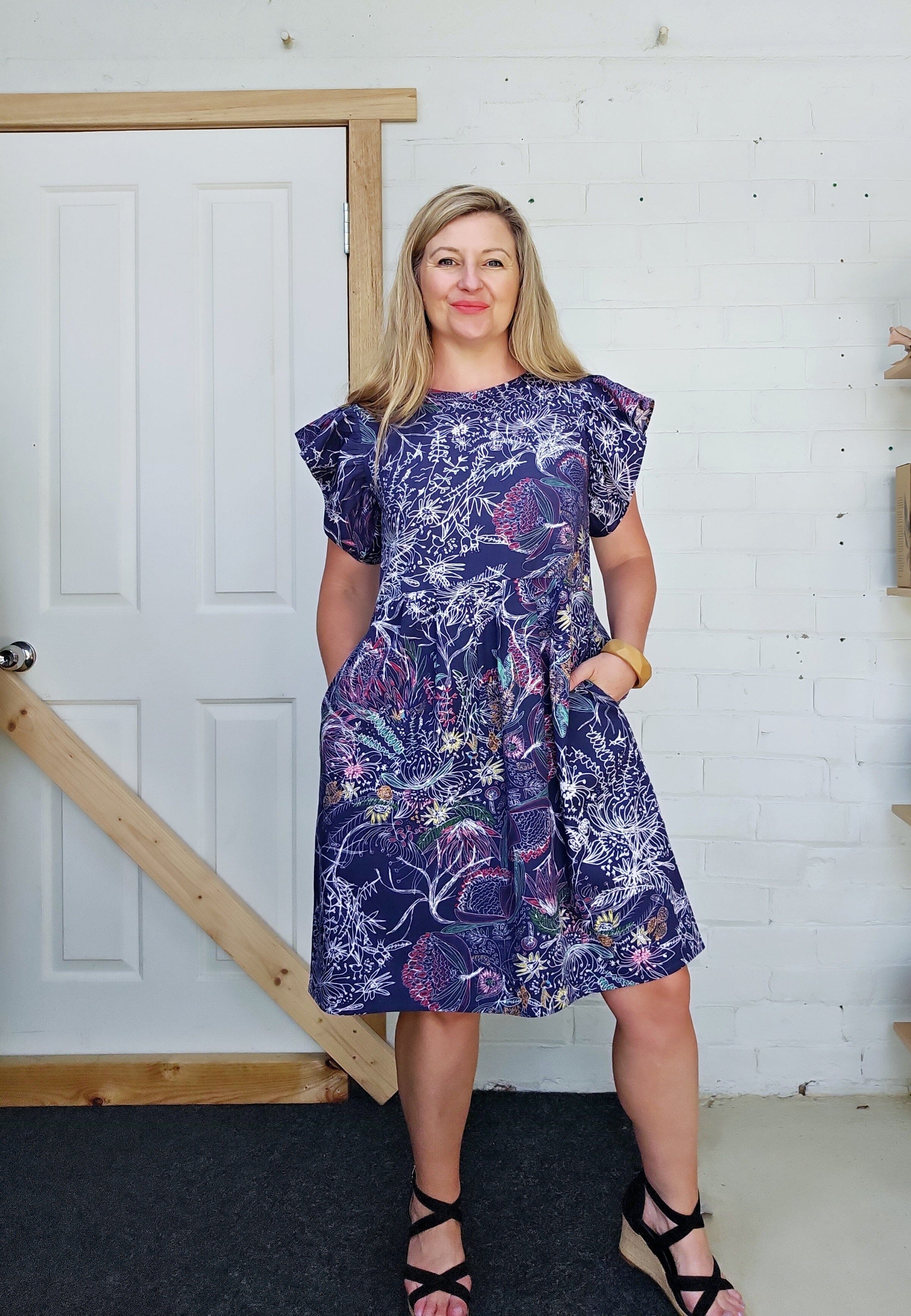 Organic Frilled Frock - Wildflowers Dress The Spotted Quoll 