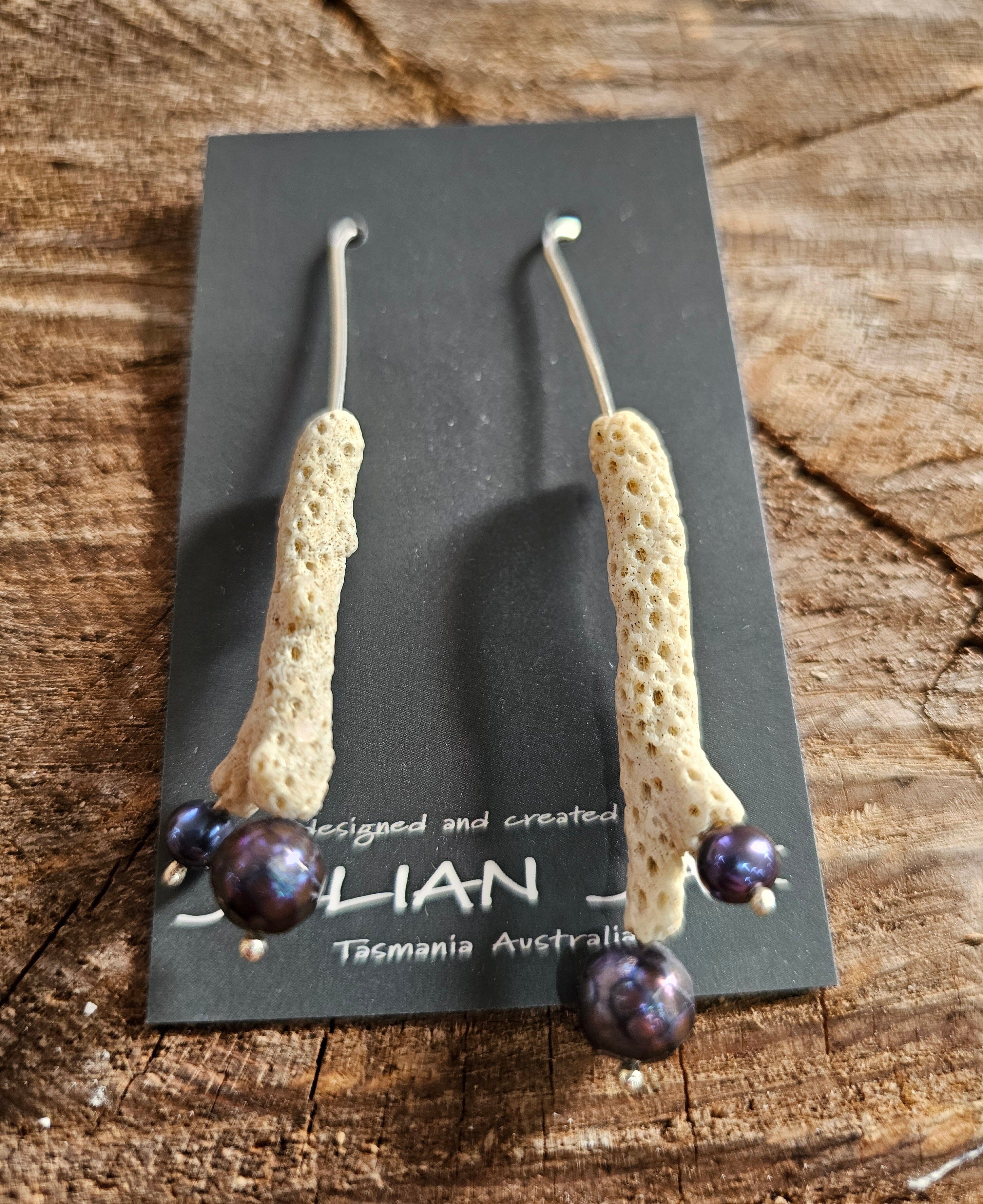 Oceans - Jillian Jak (Copy) Earrings Jillian Jak Coral Dark Pearl 