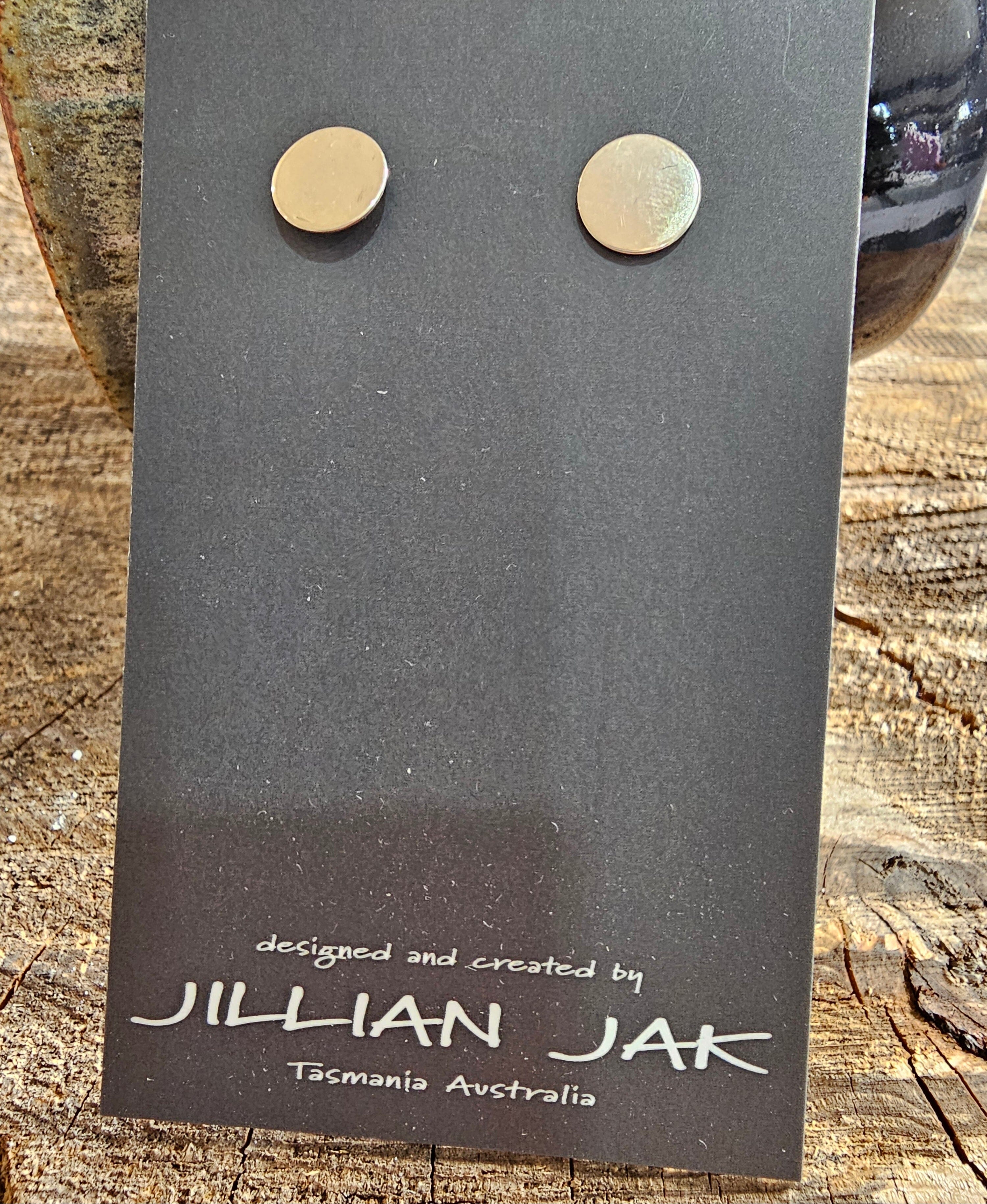 Oxidized & Silver Studs by Jillian Jak Earrings Jillian Jak Silver Flats Small 