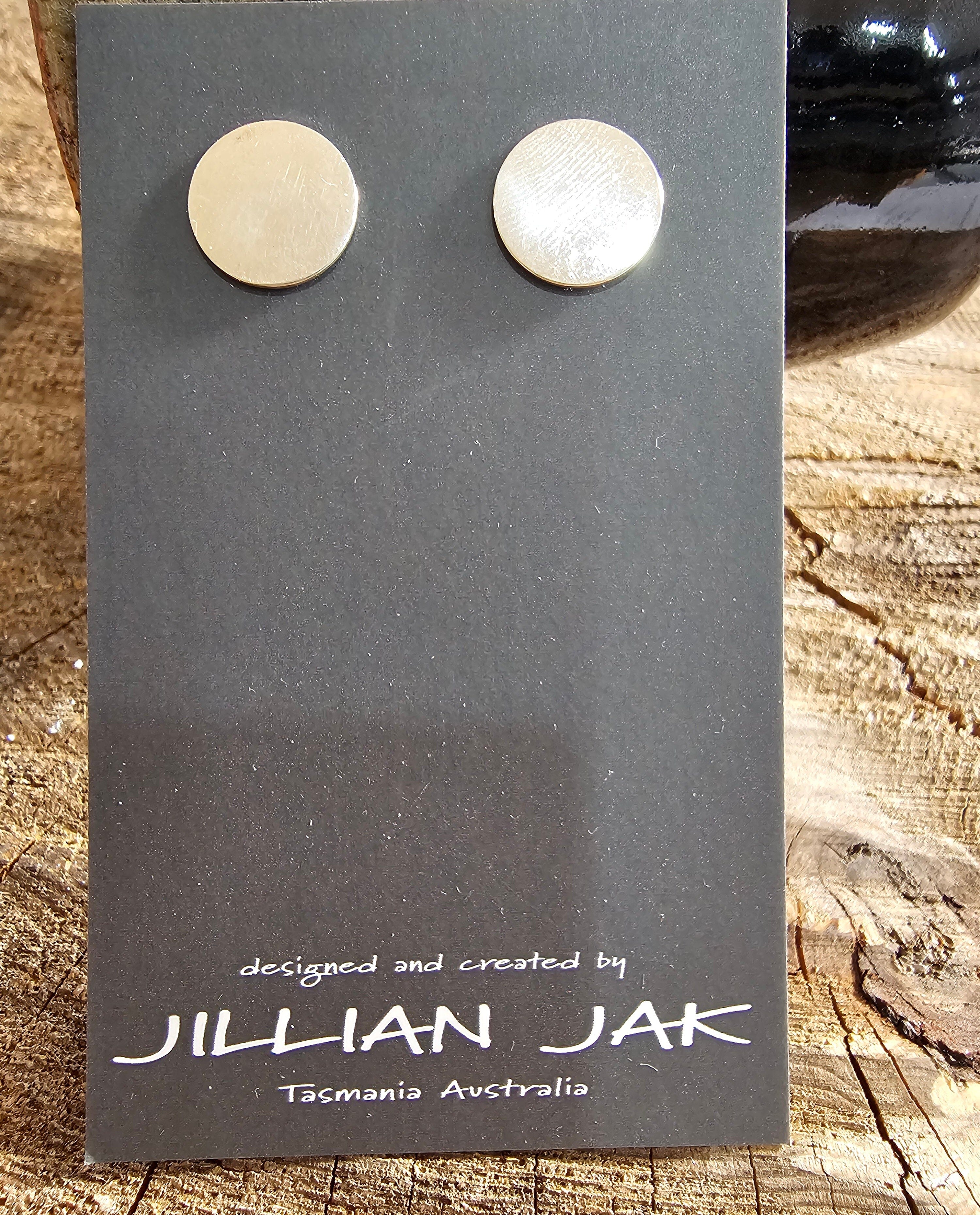 Oxidized & Silver Studs by Jillian Jak Earrings Jillian Jak Silver Flats Med 