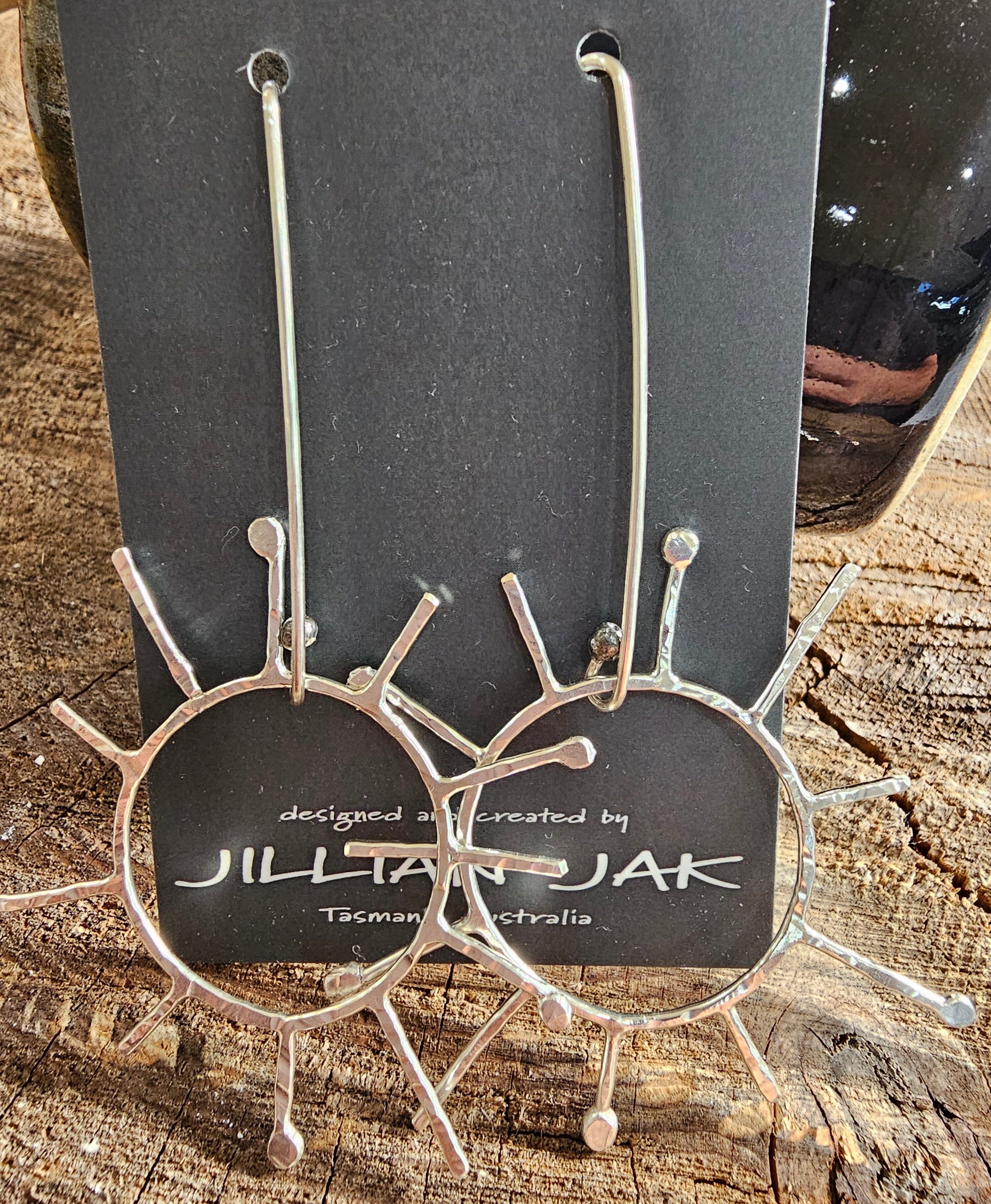 Oxidized & Silver Earrings by Jillian Jak Earrings Jillian Jak Large Sunshine Silver 