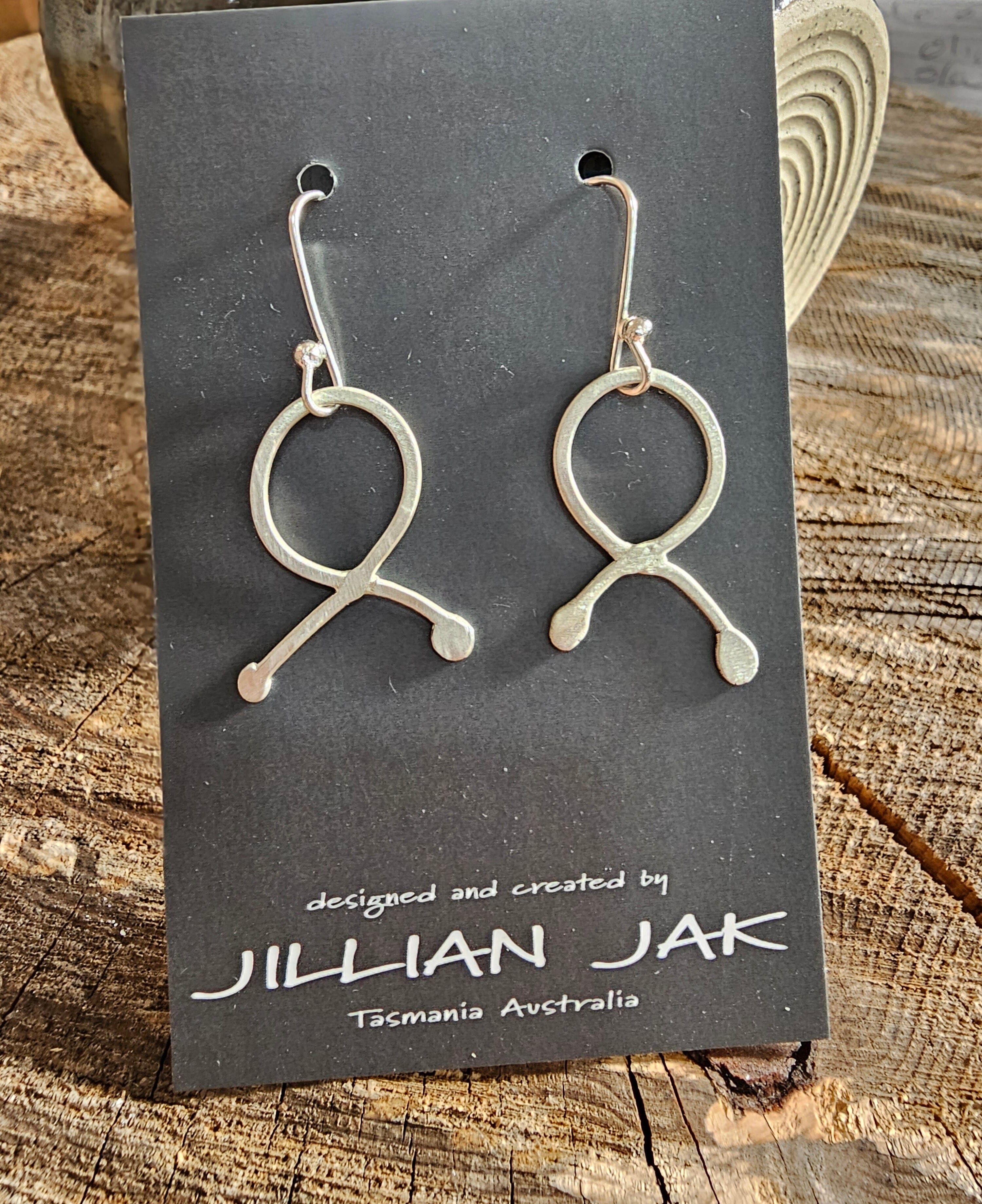 Oxidized & Silver Earrings by Jillian Jak Earrings Jillian Jak Silver Tie 