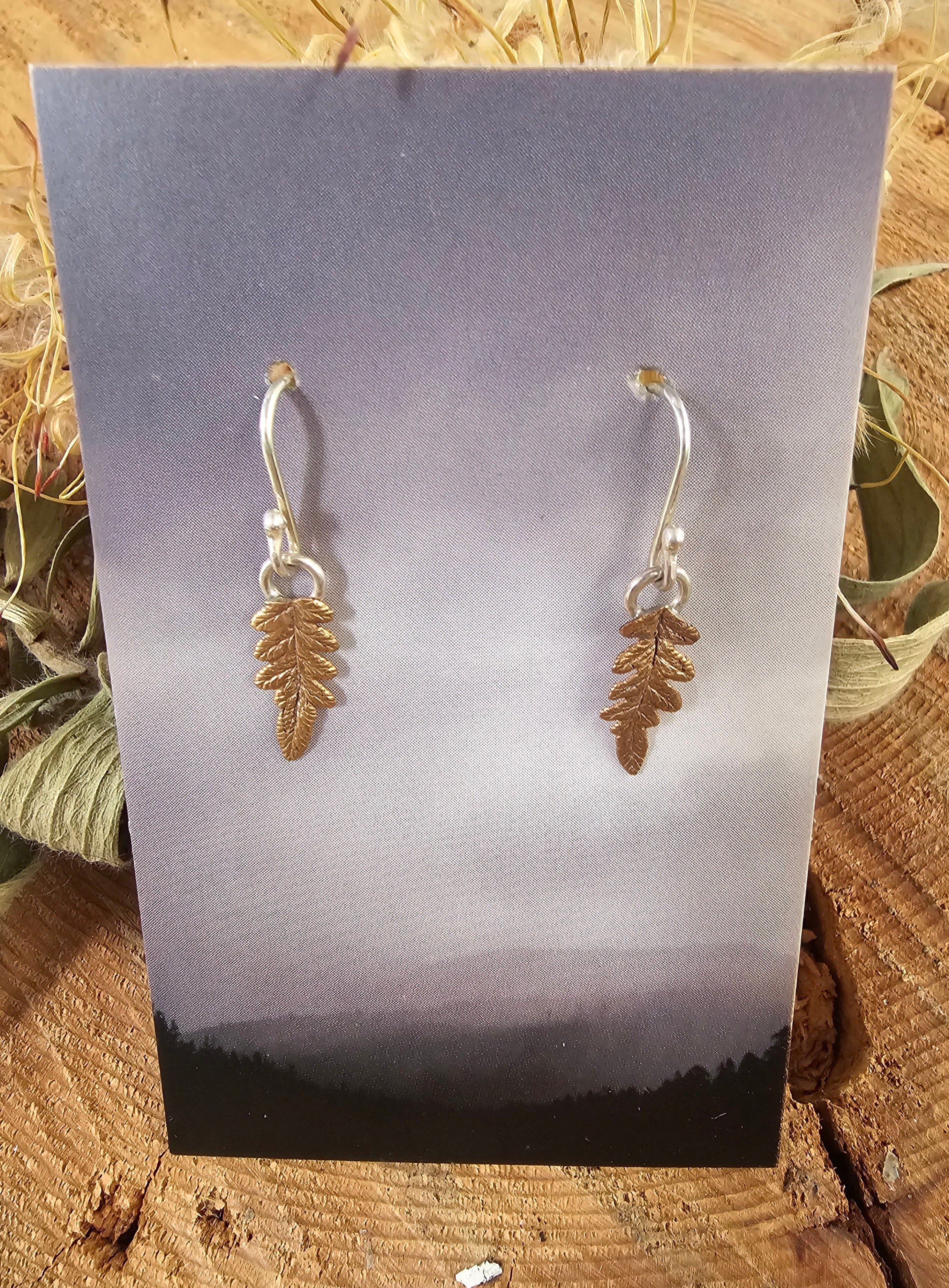 Bracken Fern Jewellery- Janny Mckinnon Earrings Janny Mini Bronze Fern Earrings 