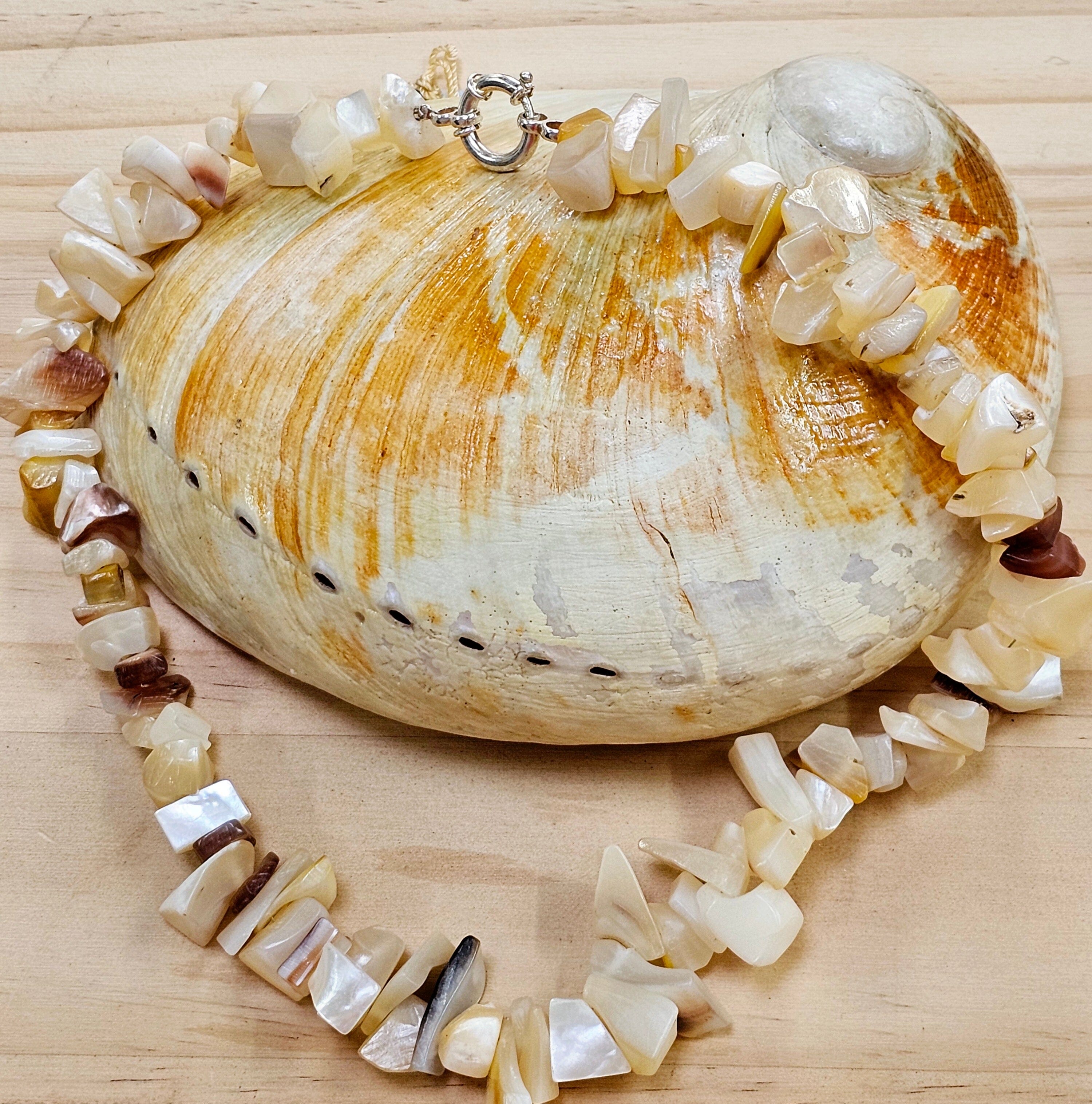 The Sea Collection - Lisa Carney Jewellery Lisa Carney Designs Chunky Mother of Pearl Necklace 