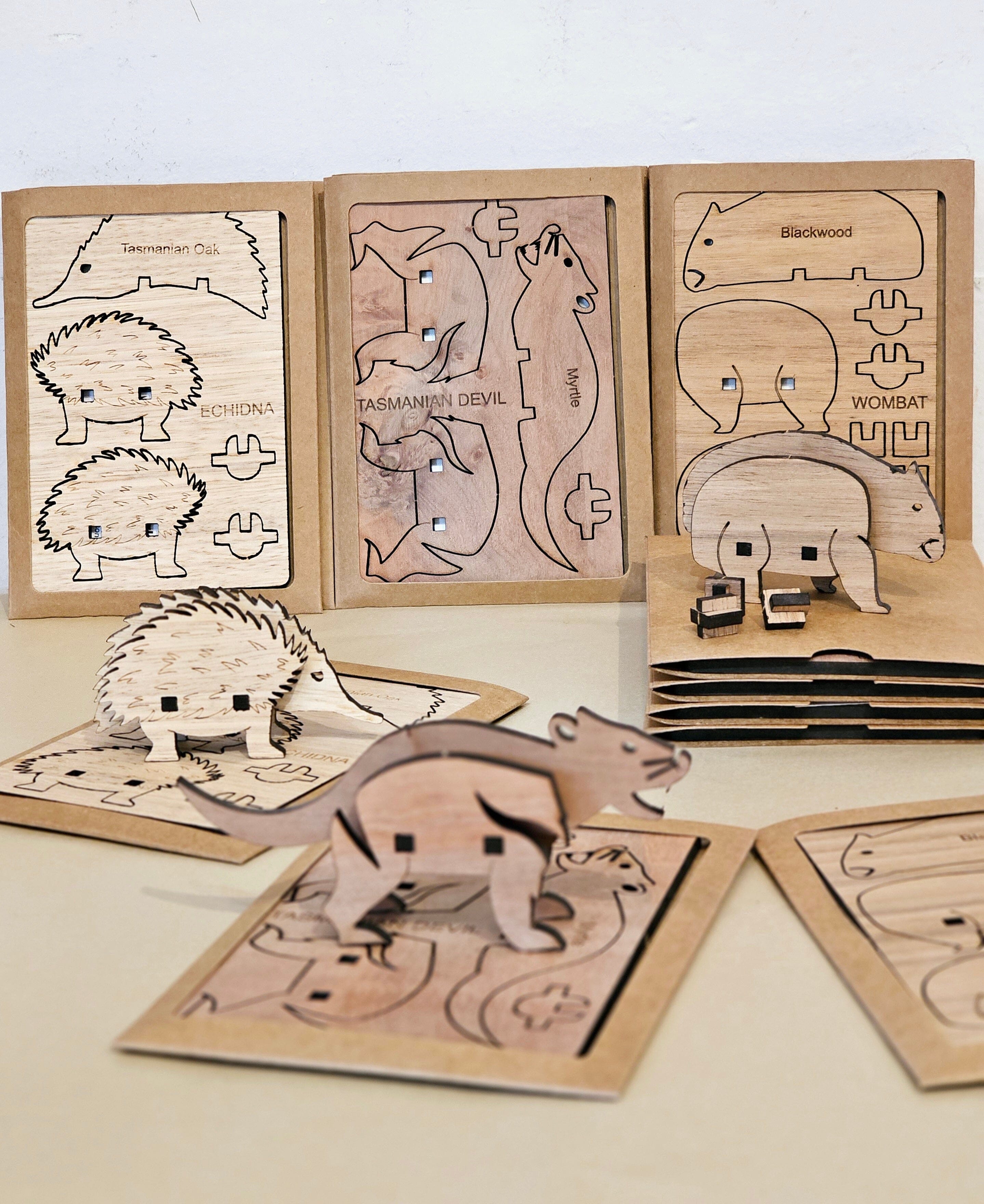 Tasmanian Timber 3D Animals - Parkinson Wood Co puzzle The Spotted Quoll 