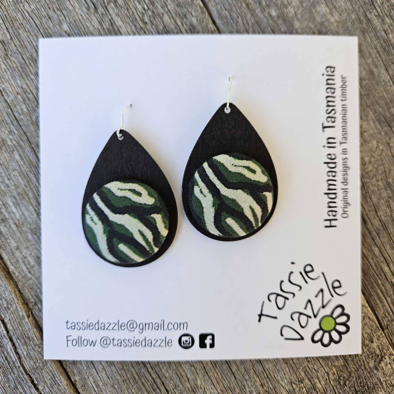 Tassie Dazzle and SQ Studio - Wooden Jewellery Earrings TassieDazzle 