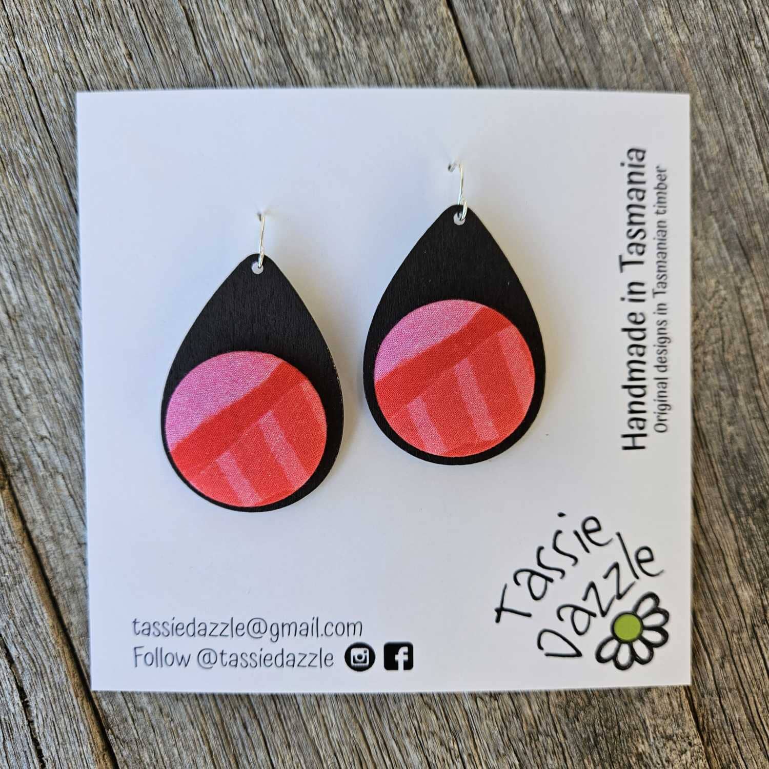 Tassie Dazzle and SQ Studio - Wooden Jewellery Earrings TassieDazzle 
