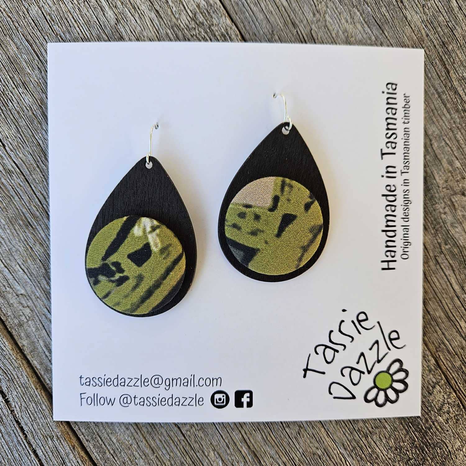 Tassie Dazzle and SQ Studio - Wooden Jewellery Earrings TassieDazzle 
