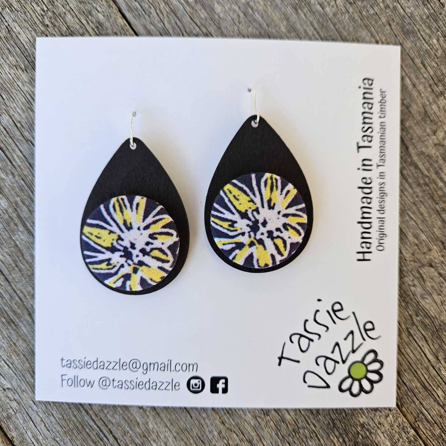 Tassie Dazzle and SQ Studio - Wooden Jewellery Earrings TassieDazzle 
