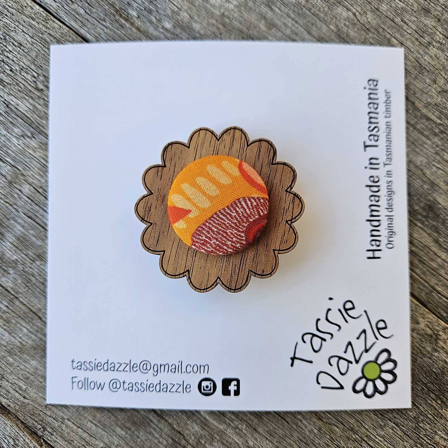 Tassie Dazzle and SQ Studio - Wooden Jewellery Earrings TassieDazzle Blackwood - Summer Garden 