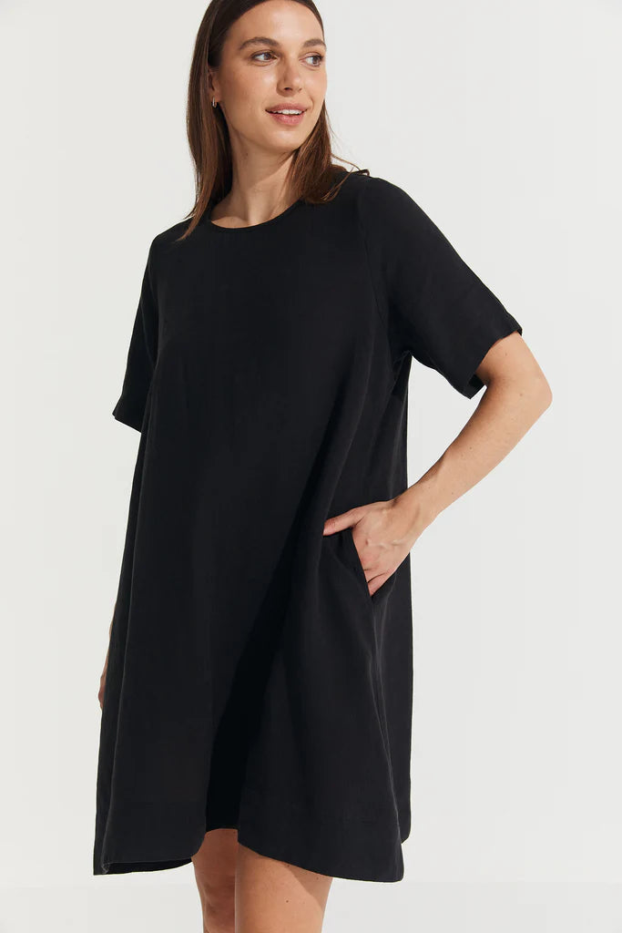 Nathalie French Linen Tshirt Style Dress Dress Etika 