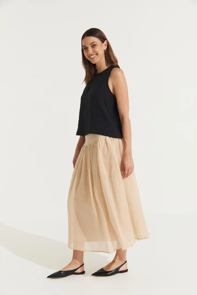 Allora Ramie Full Skirt Skirt Etika Vanilla S 