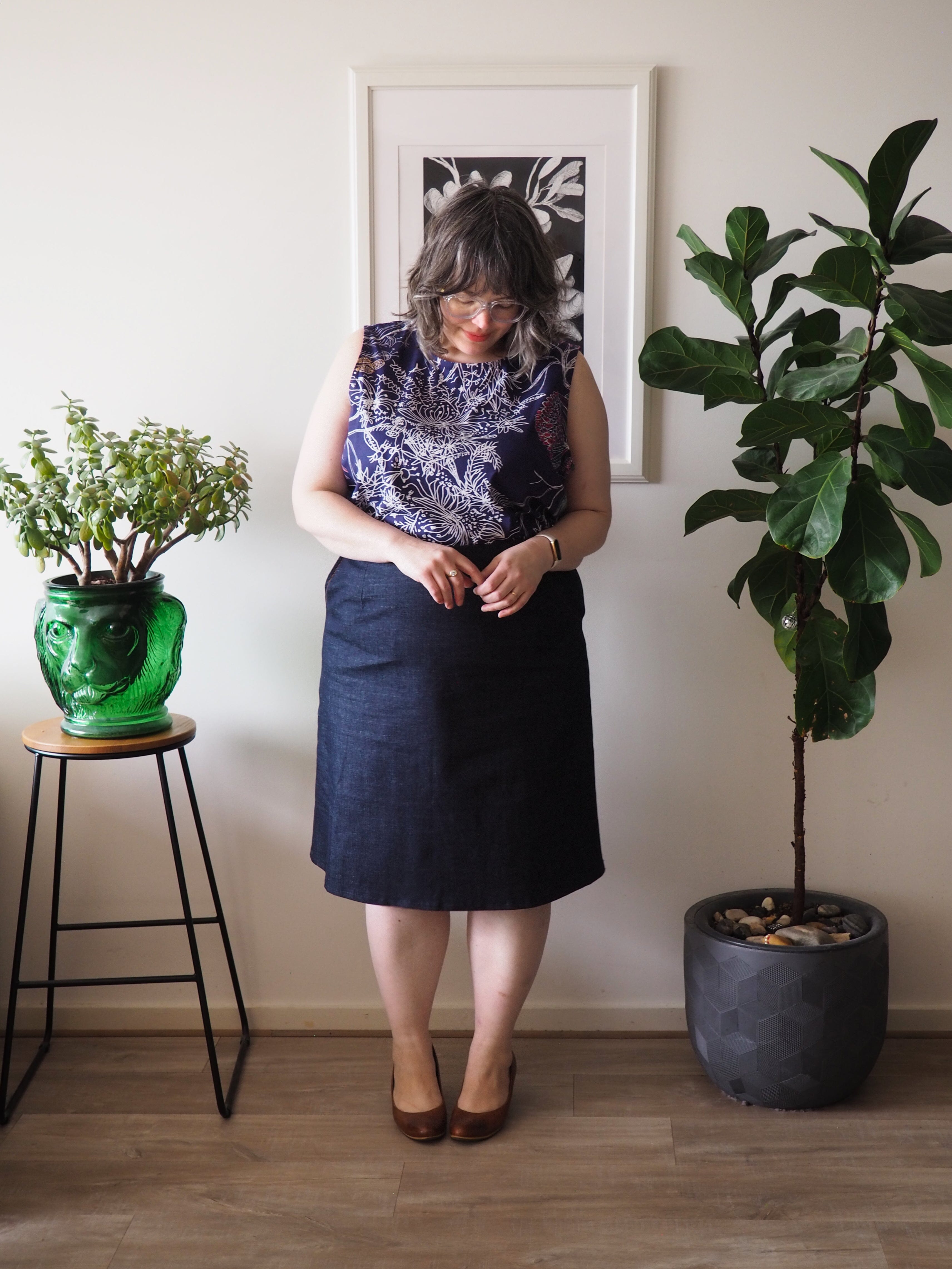 Sleeveless Staple Poplin Tank - Wildflowers Shirts & Tops The Spotted Quoll 