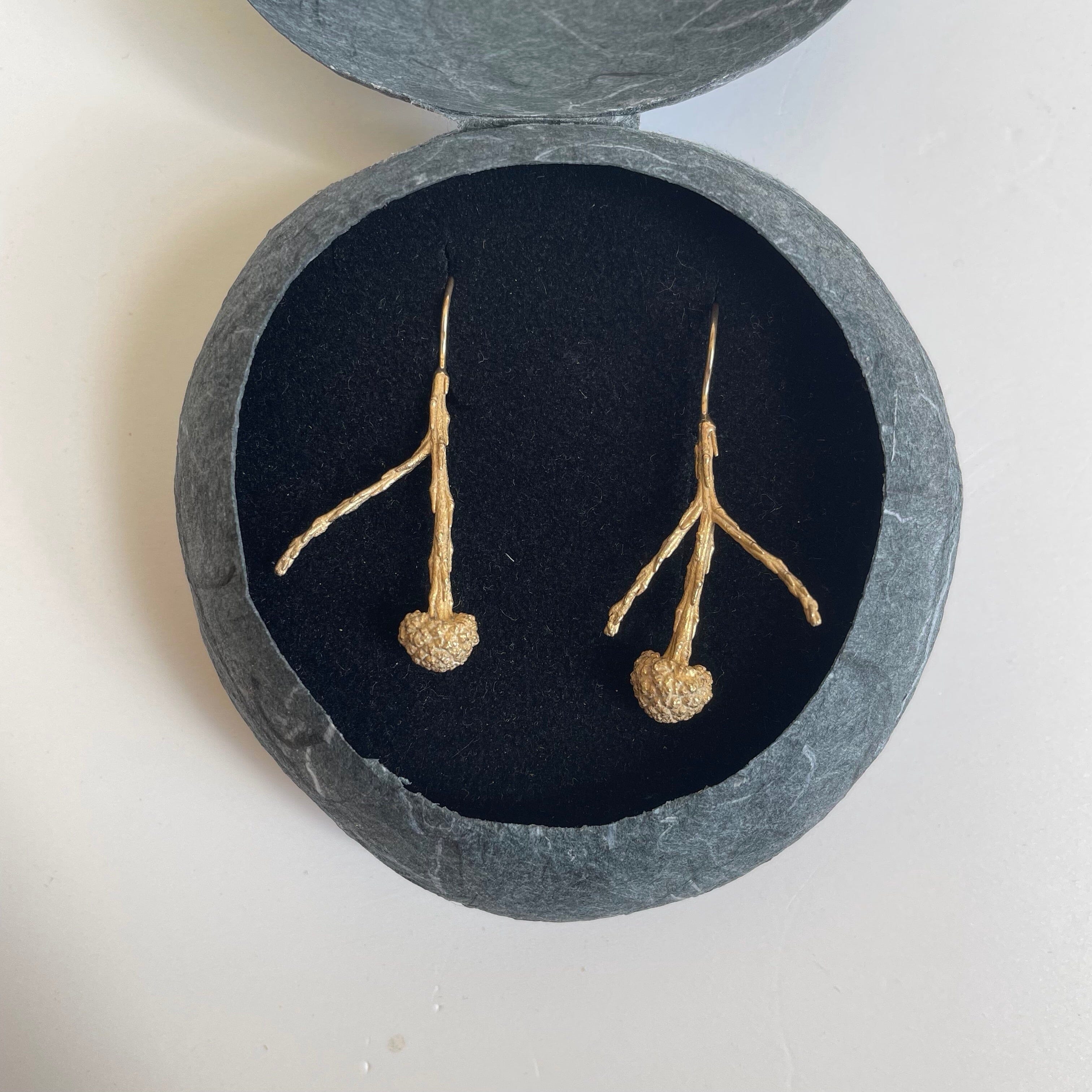 Gold Botanical Threads - Anja Jagsch Earrings Anja Jagsch Cushion Bush (45mm) 