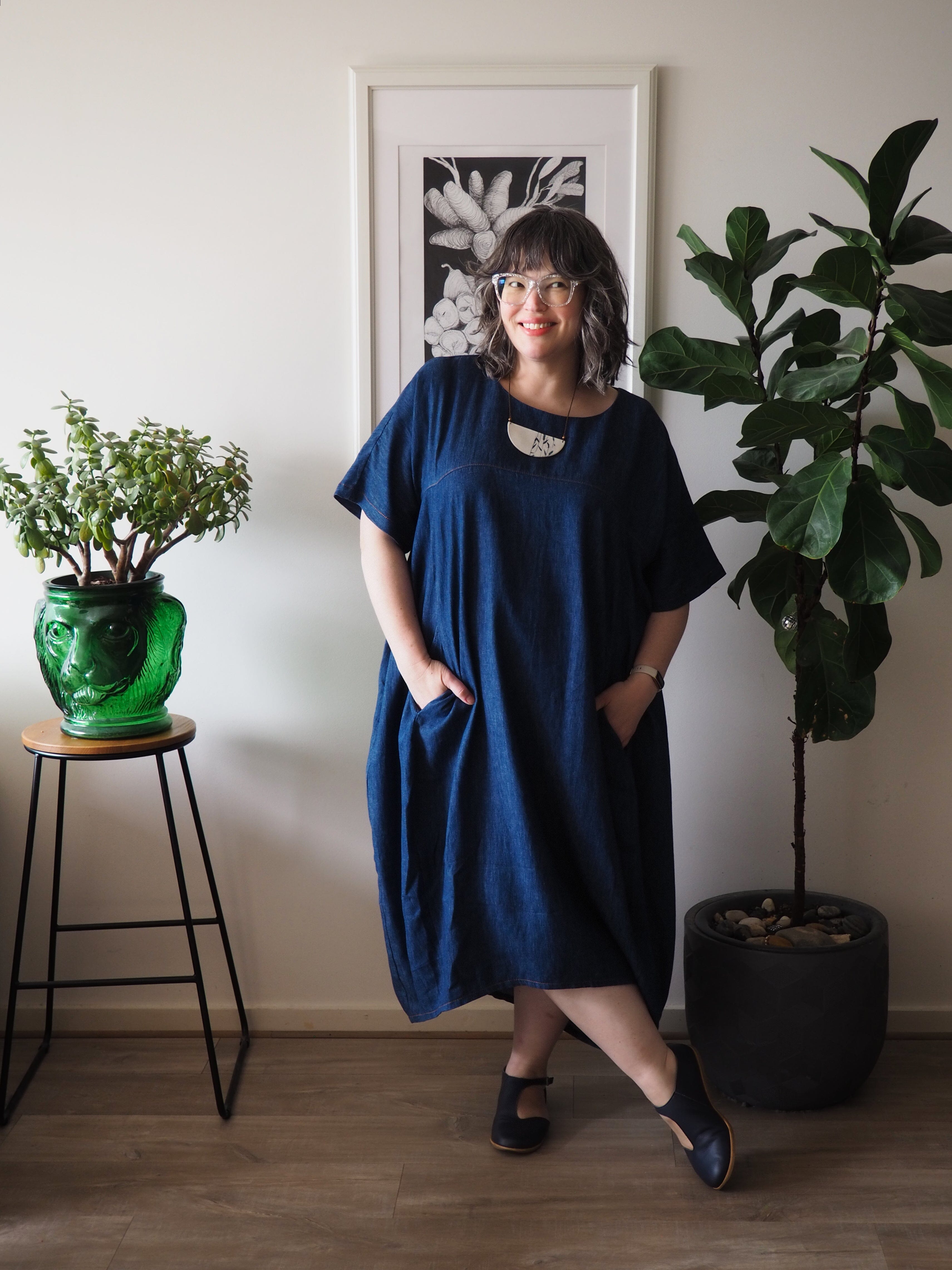 Organic Denim Cocoon Dress - Staple Dress The Spotted Quoll 