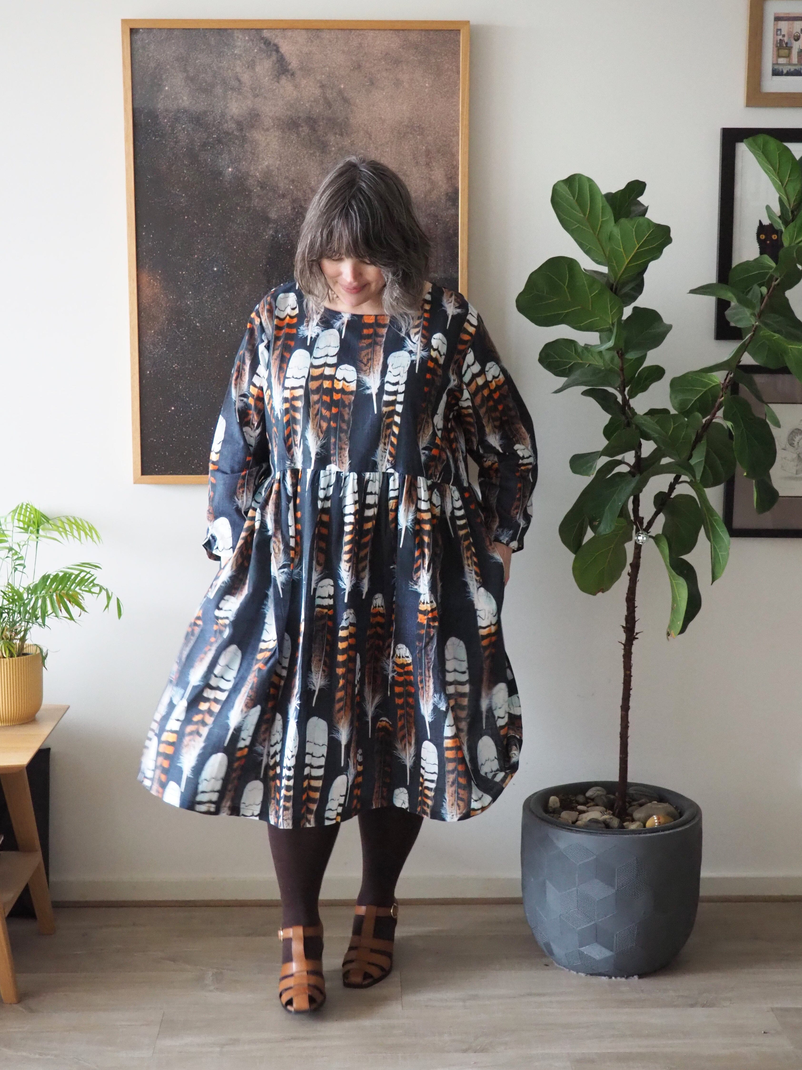 Peasant Dress 3/4 sleeves - Kookaburra Feather Dresses The Spotted Quoll 