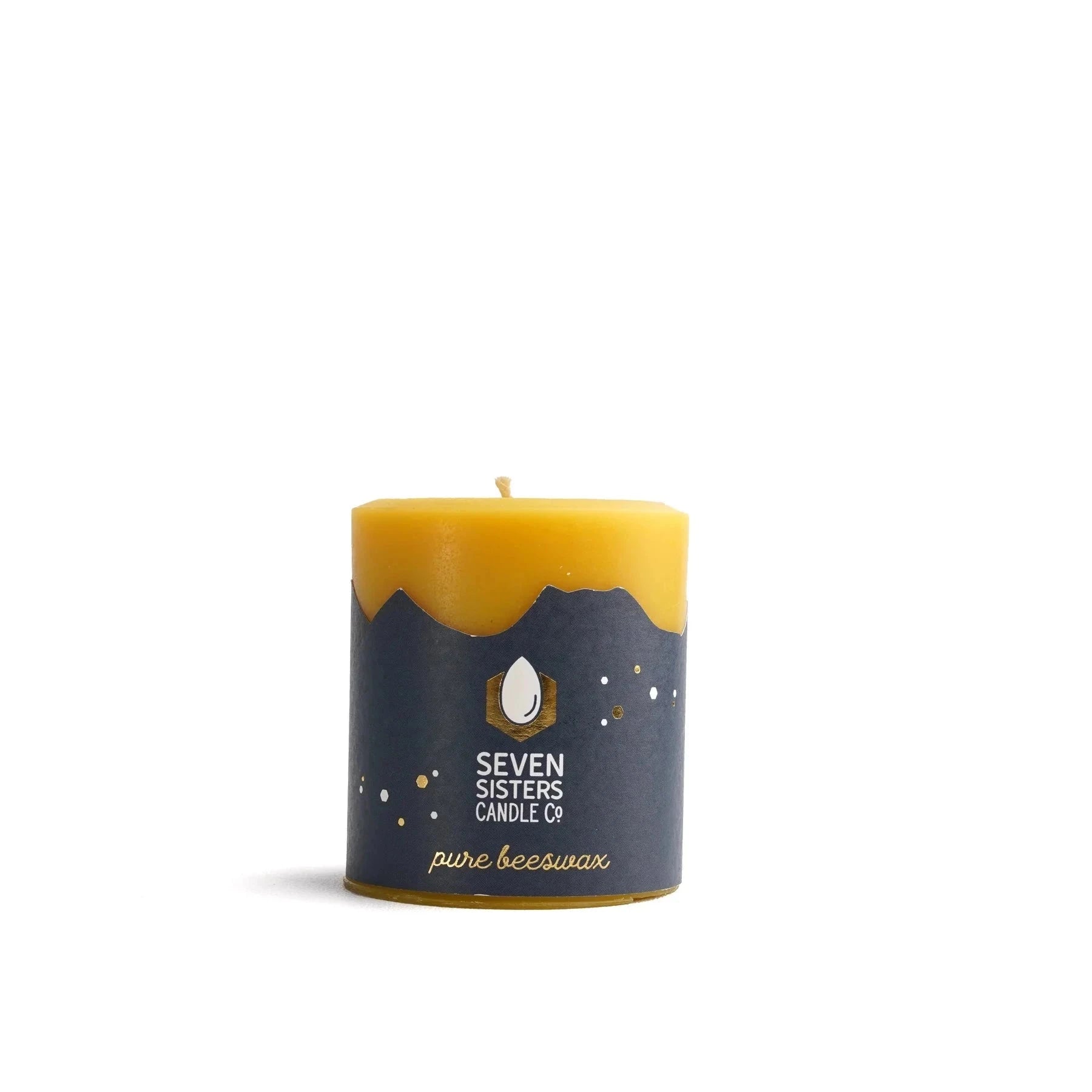 7.5cm Pure Beeswax Pillar Candle - Seven Sisters Candle Co. Candles Seven Sisters Candle Co. Small - 8.5cm 