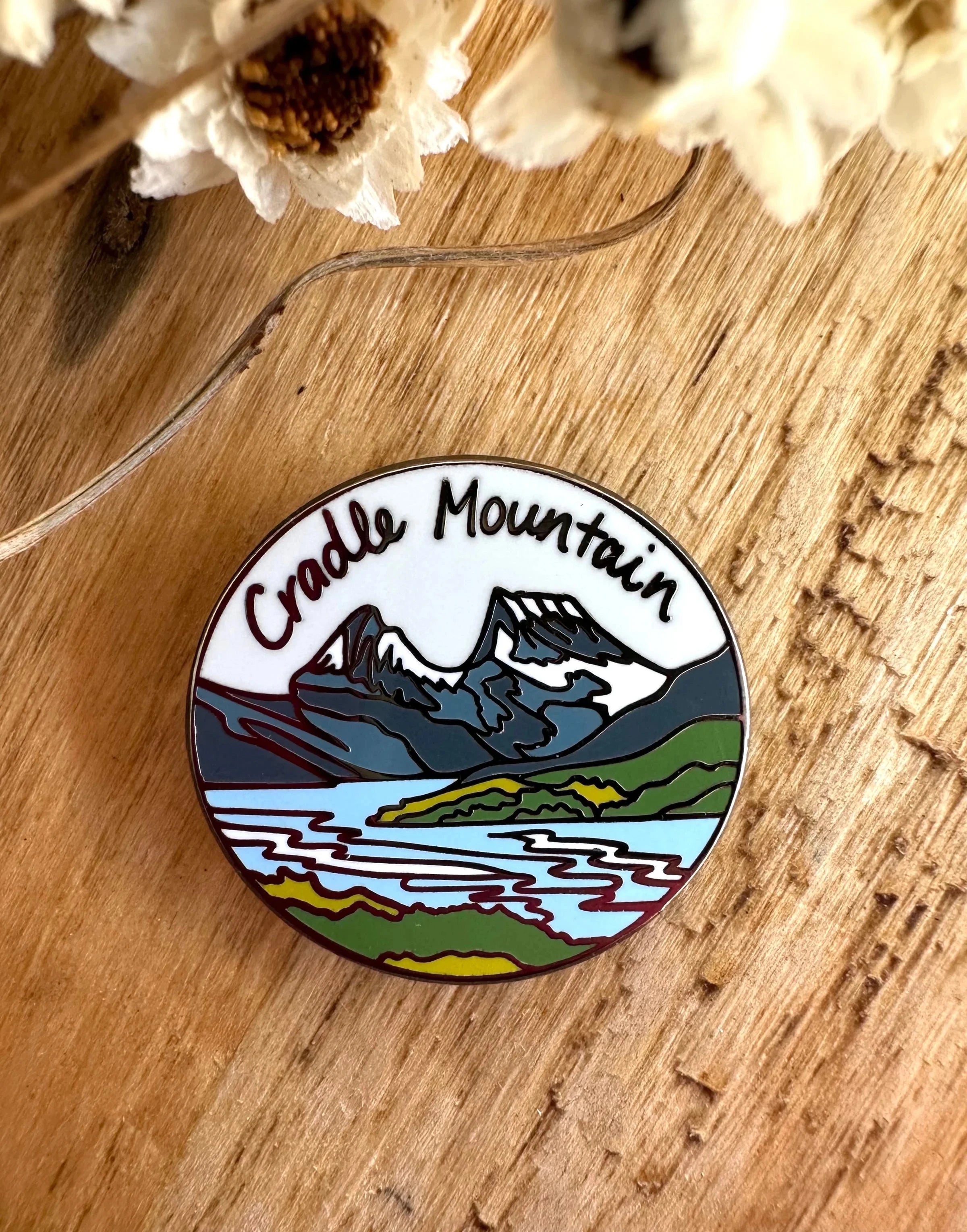 Tasmanian Enamel Pins by Pigment brooch Pigment Cradle Mountain 