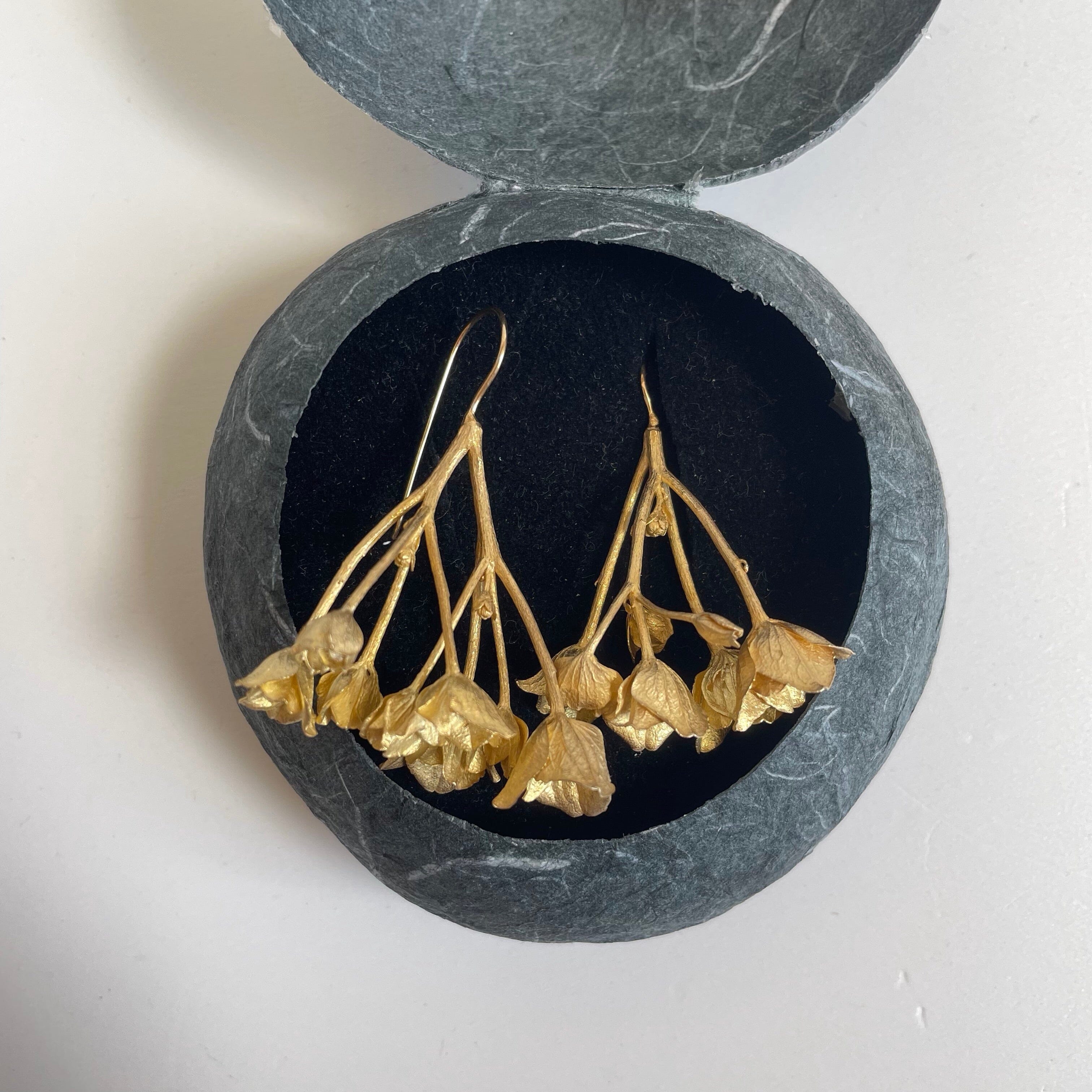 Gold Botanical Threads - Anja Jagsch Earrings Anja Jagsch Hydrangea (50mm) 